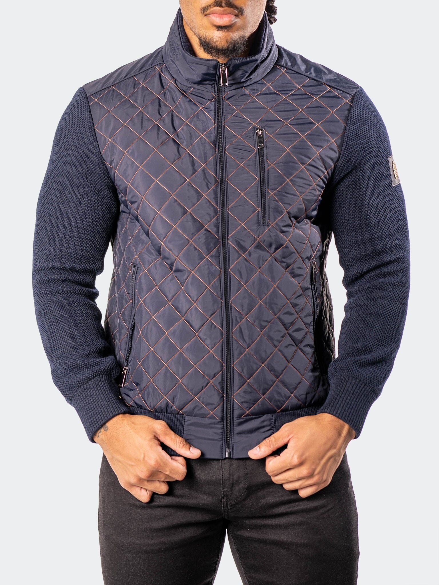 Diamond Puff Navy Bomber Jacket