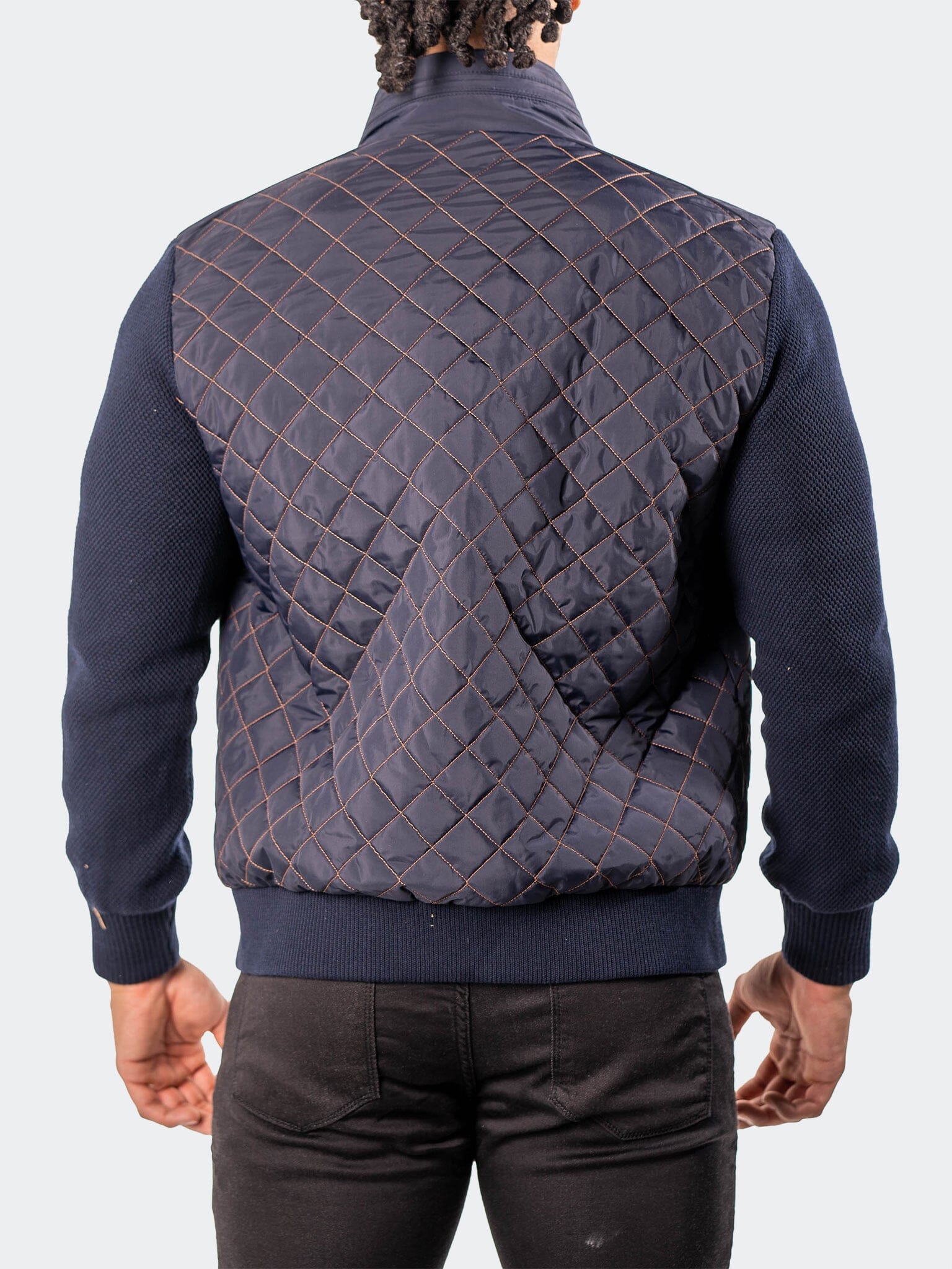 Diamond Puff Navy Bomber Jacket