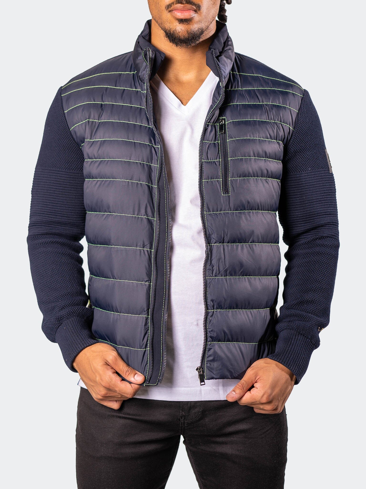 Neon Luff Navy Bomber Jacket