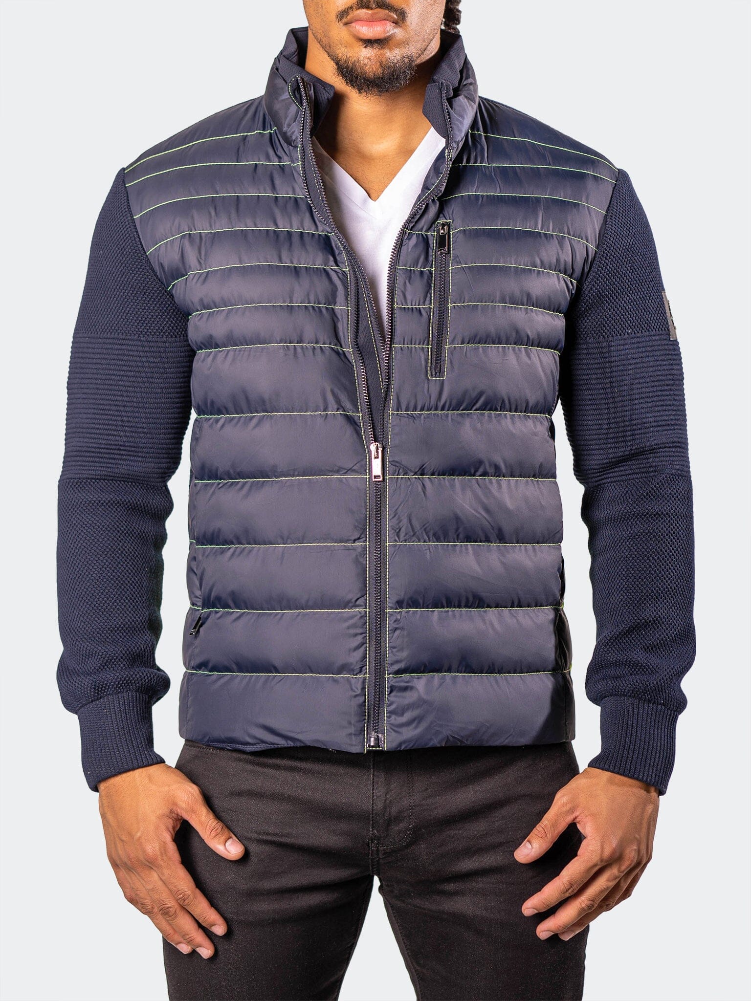 Neon Luff Navy Bomber Jacket