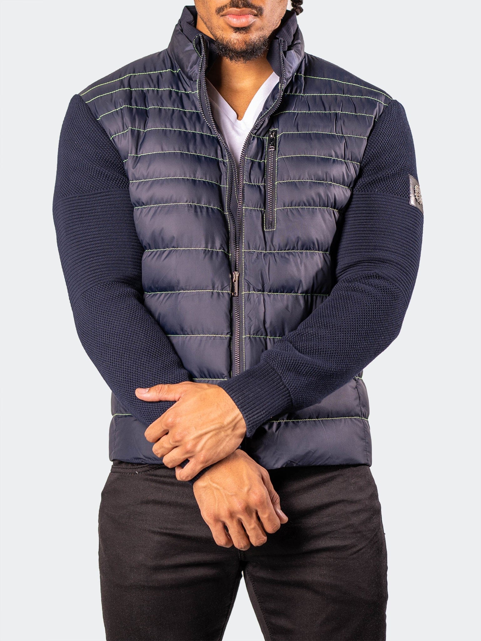 Neon Luff Navy Bomber Jacket