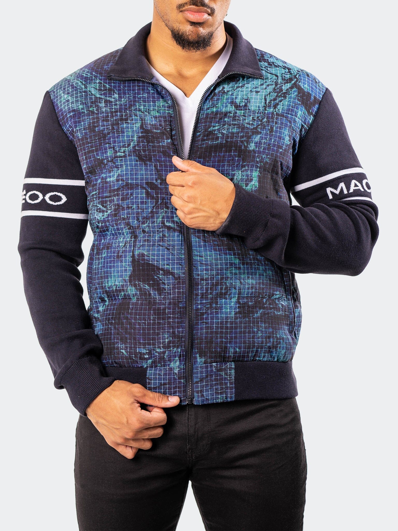 Ocean Graph Navy Bomber Jacket
