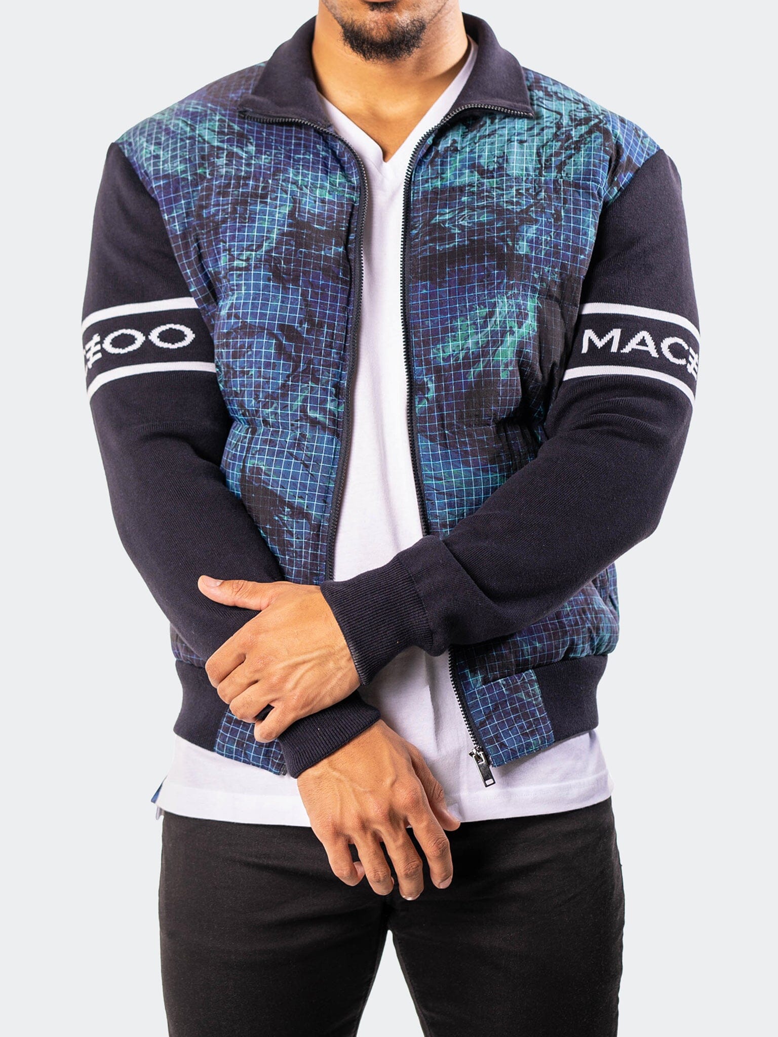 Ocean Graph Navy Bomber Jacket