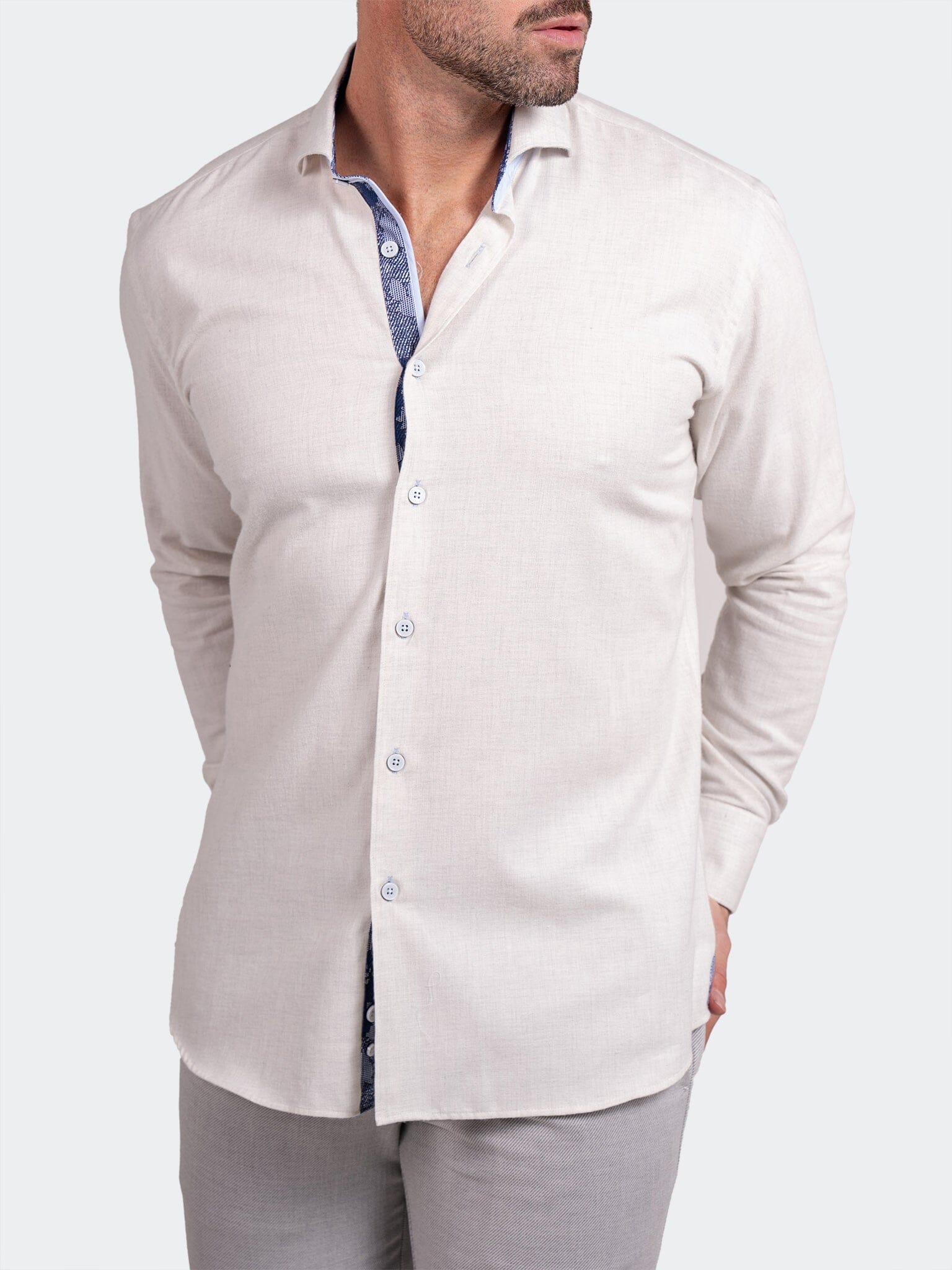 Eins Ascension Cream Linen Shirt