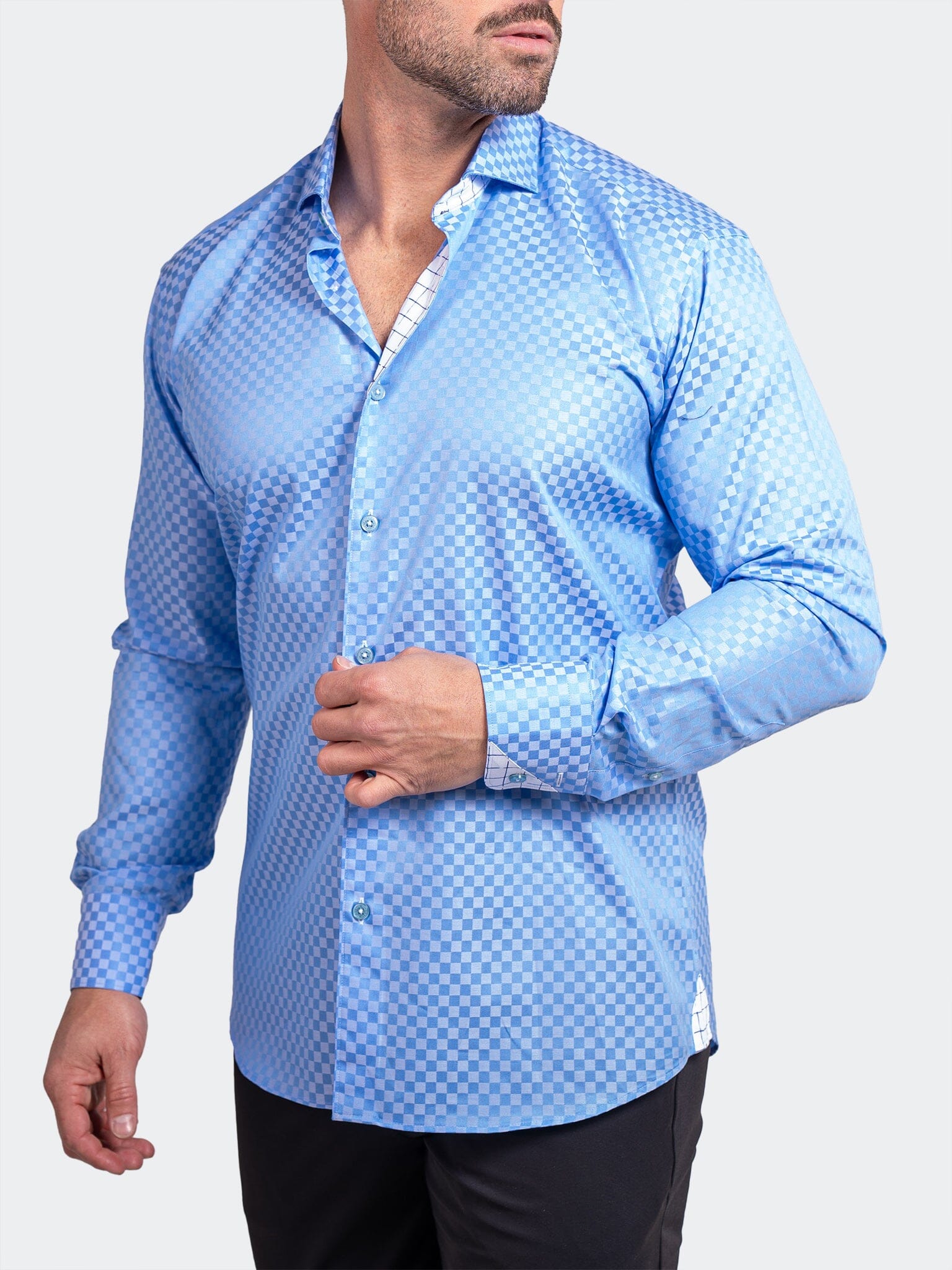 Eins Ascension Sky Check Shirt