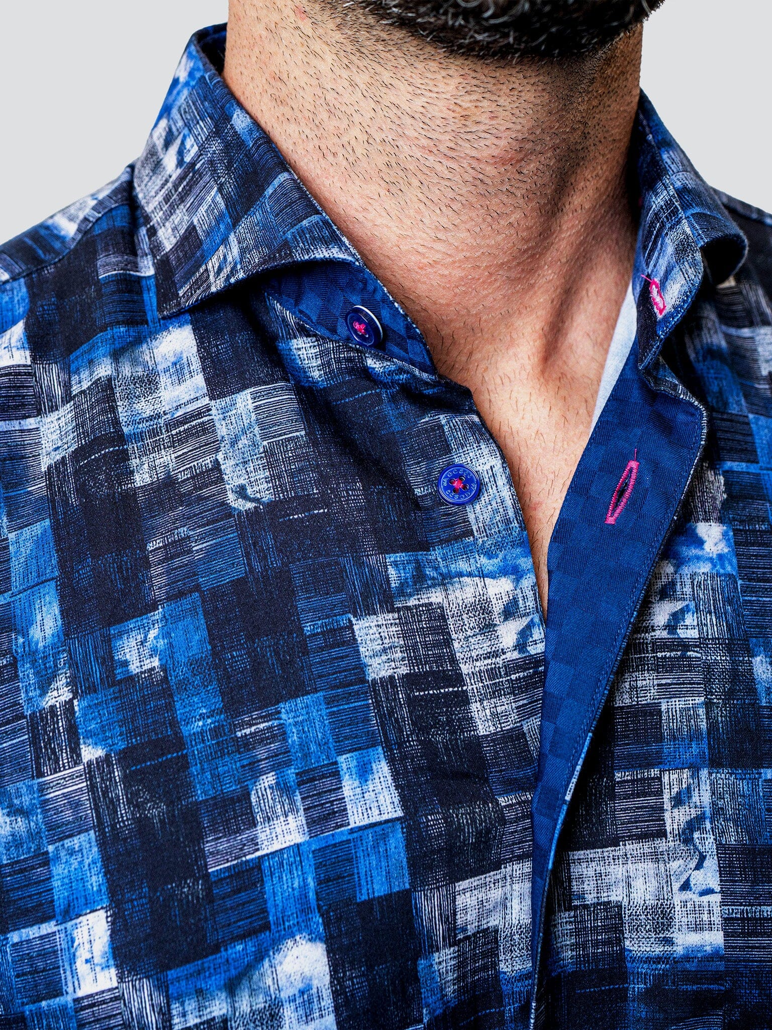 Eins Blurred Gingham Blue