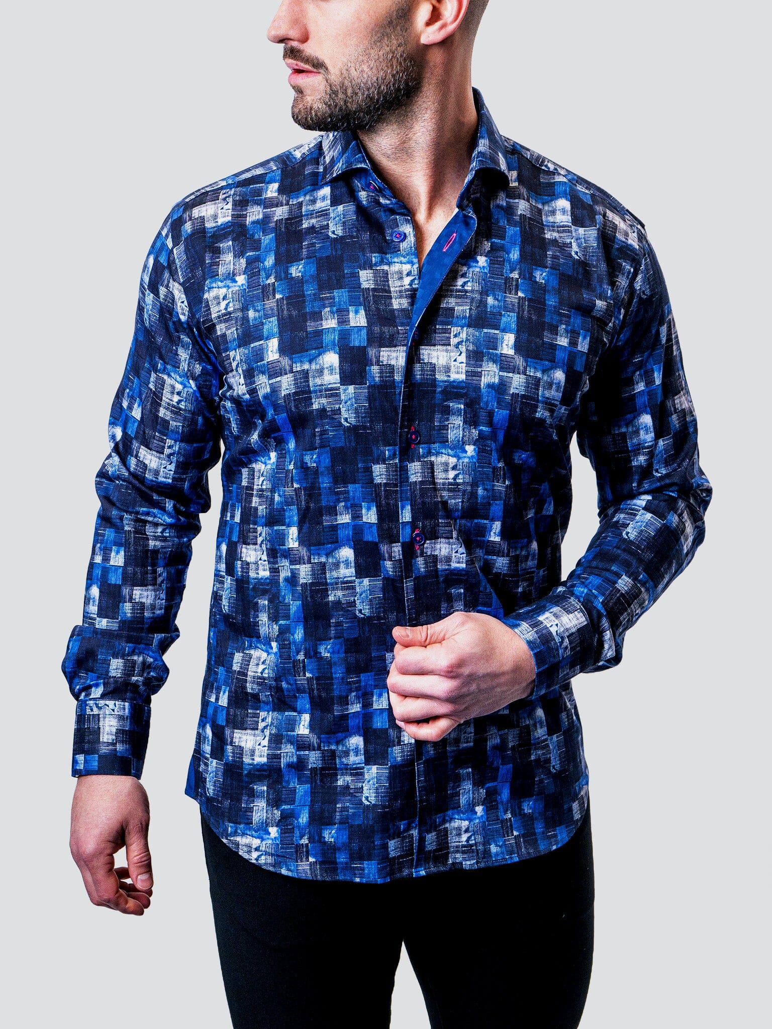 Eins Blurred Gingham Blue