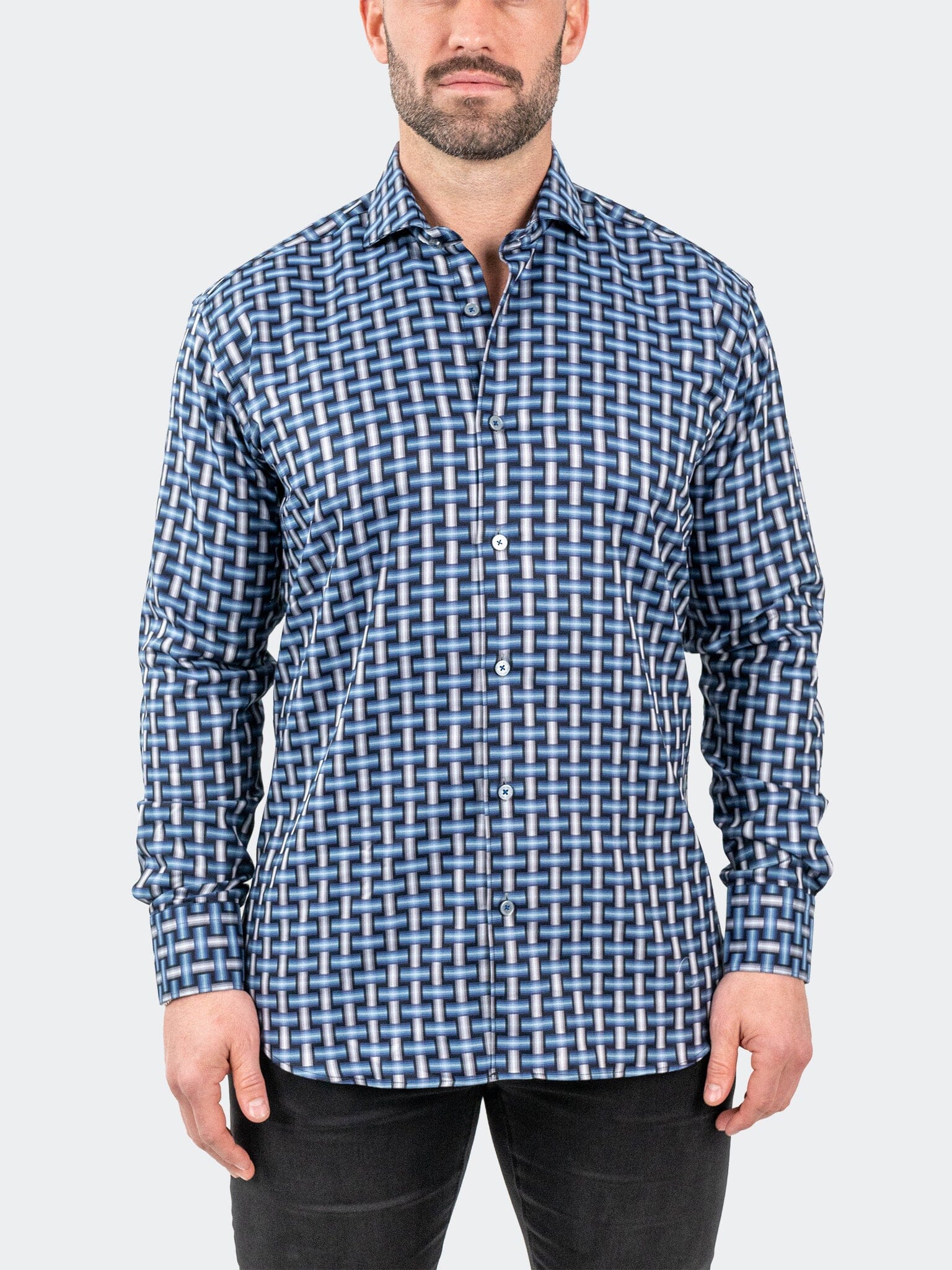 Eins JacqDigiWeave Blue Shirt