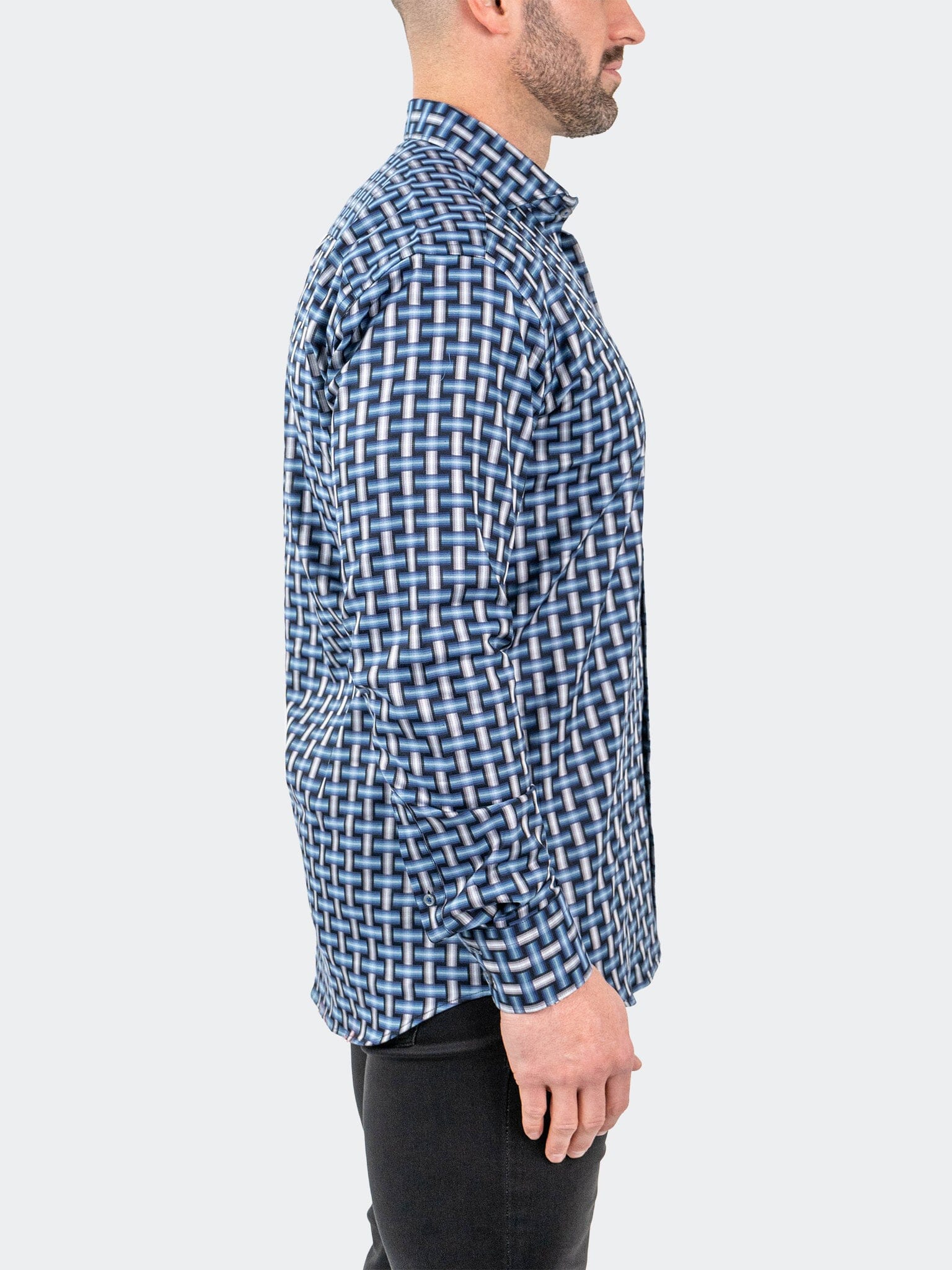 Eins JacqDigiWeave Blue Shirt