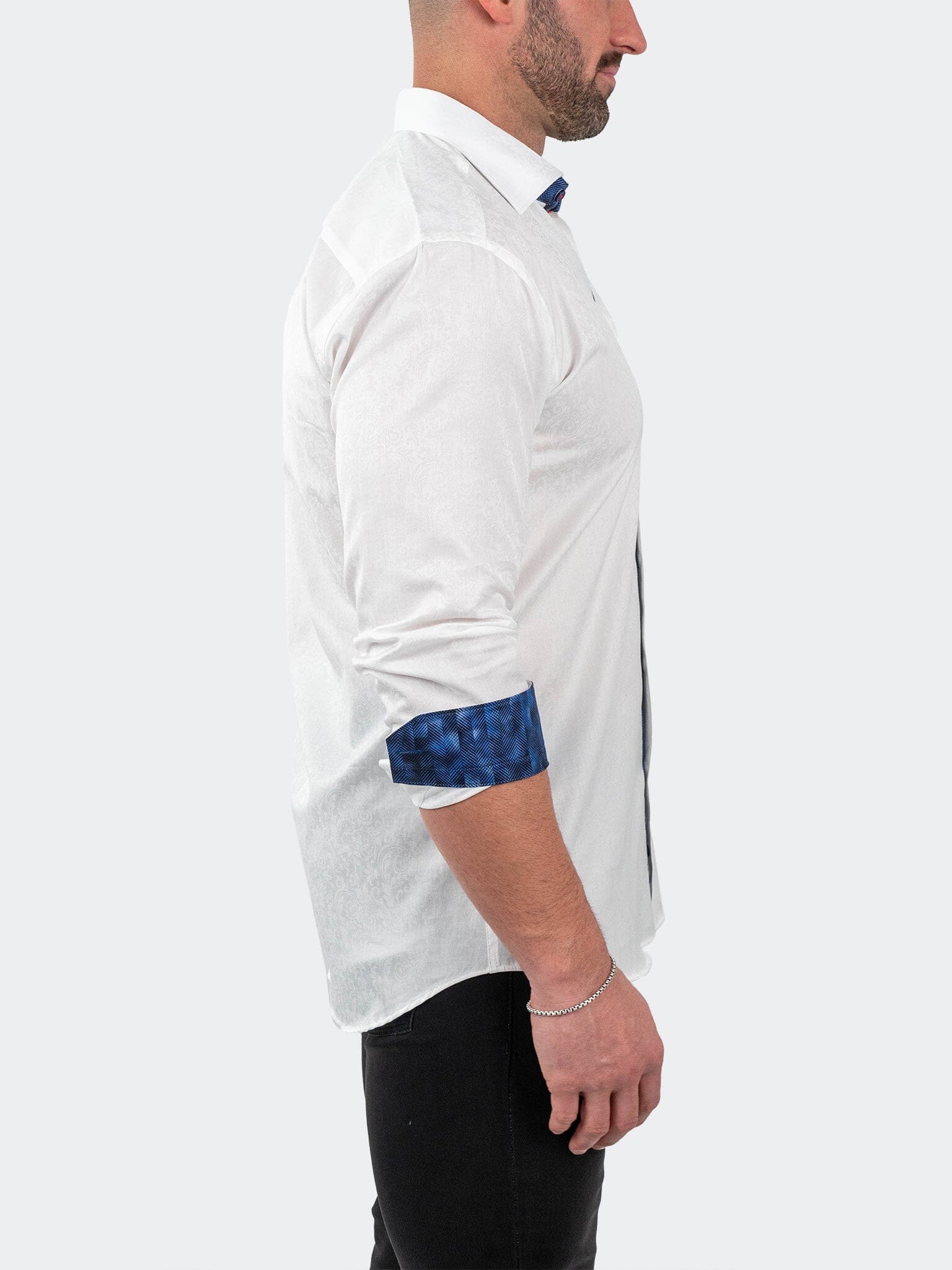 Eins JacqFrostedPaisley White