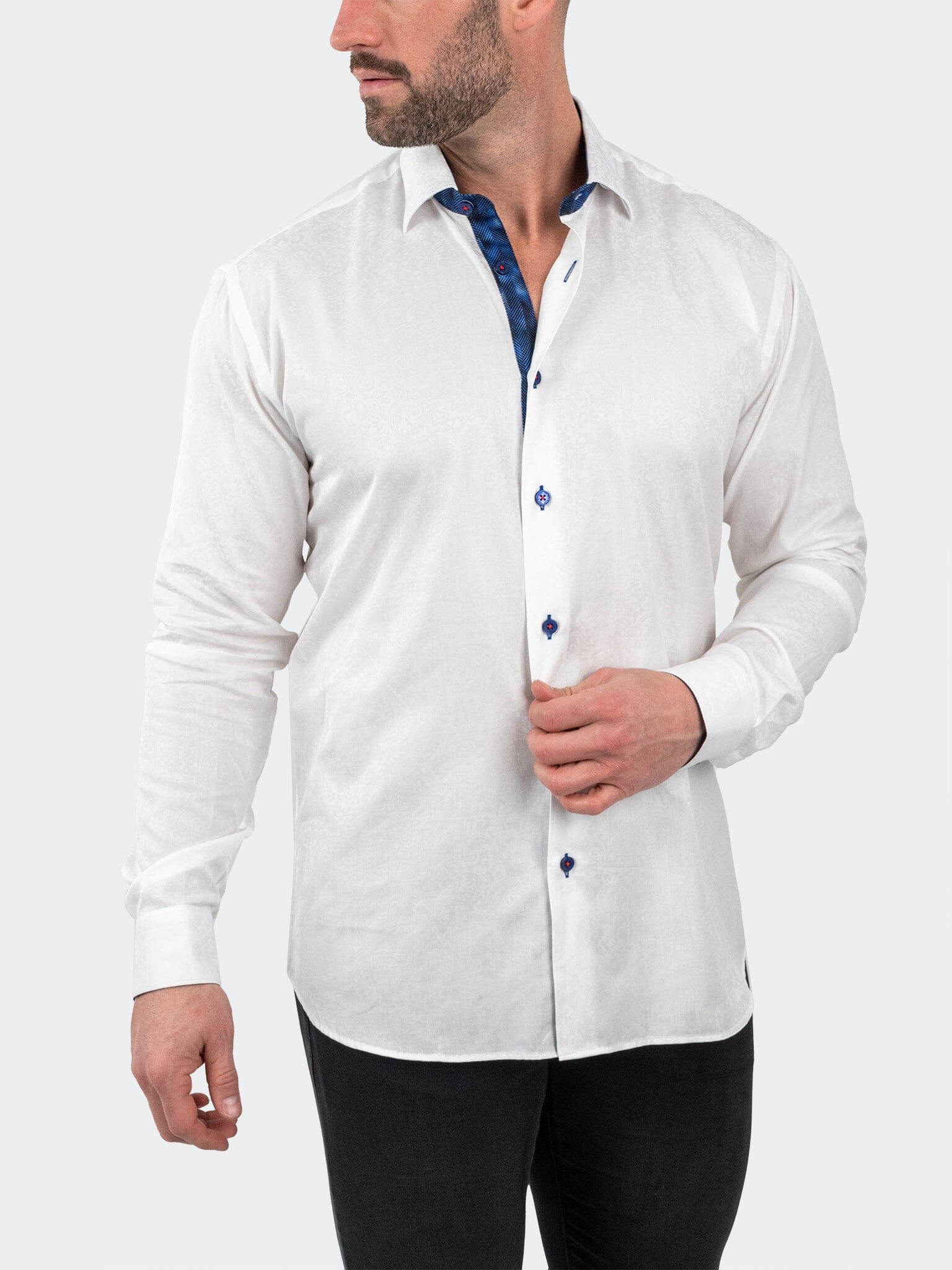 Eins JacqFrostedPaisley White