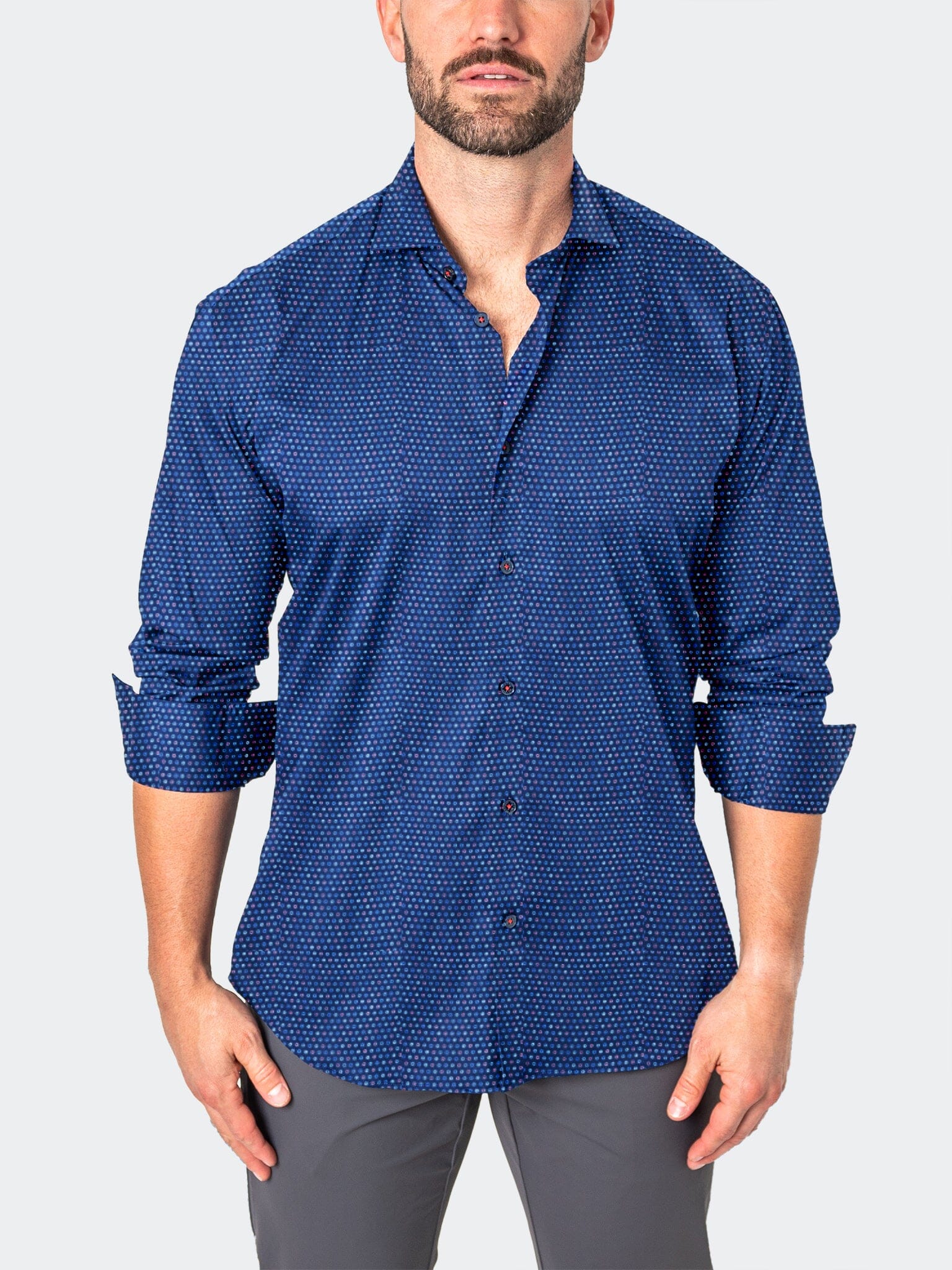 Maceoo Einstein Lolli Blue Short Sleeve Shirt | Men's Short Sleeve Dress Shirt