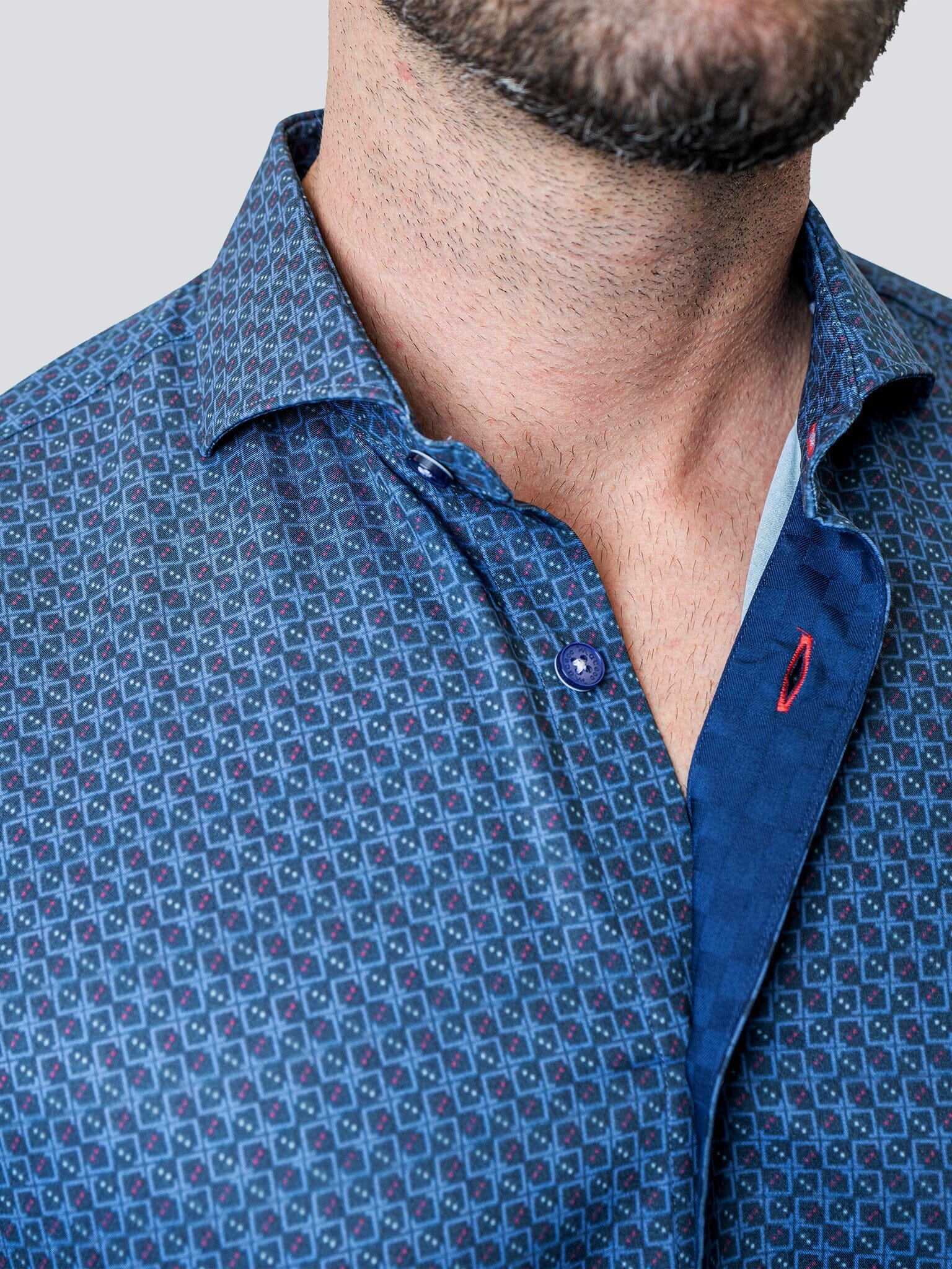 Eins Stretch MAZE GINGHAM BLUE
