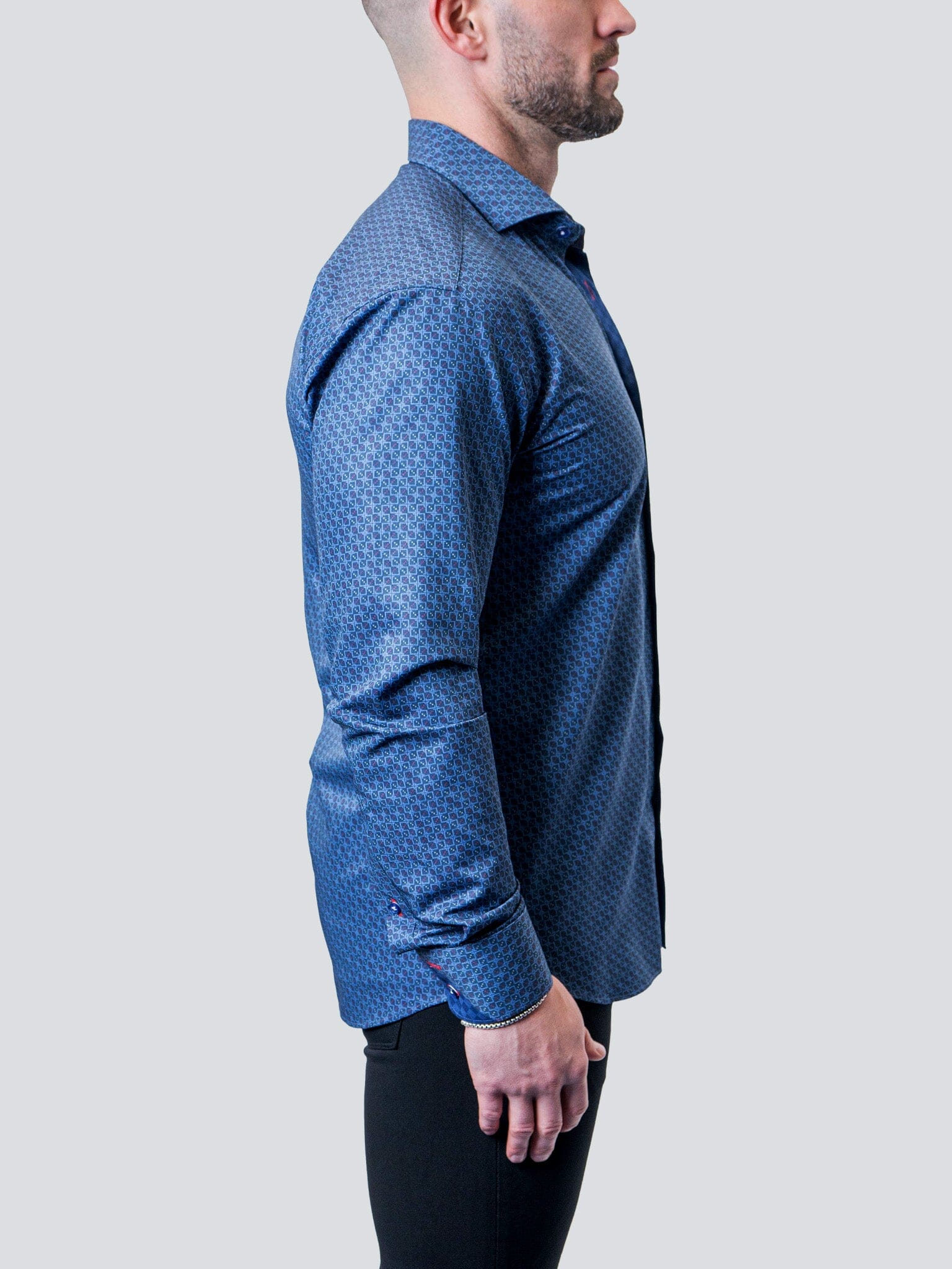 Eins Stretch MAZE GINGHAM BLUE