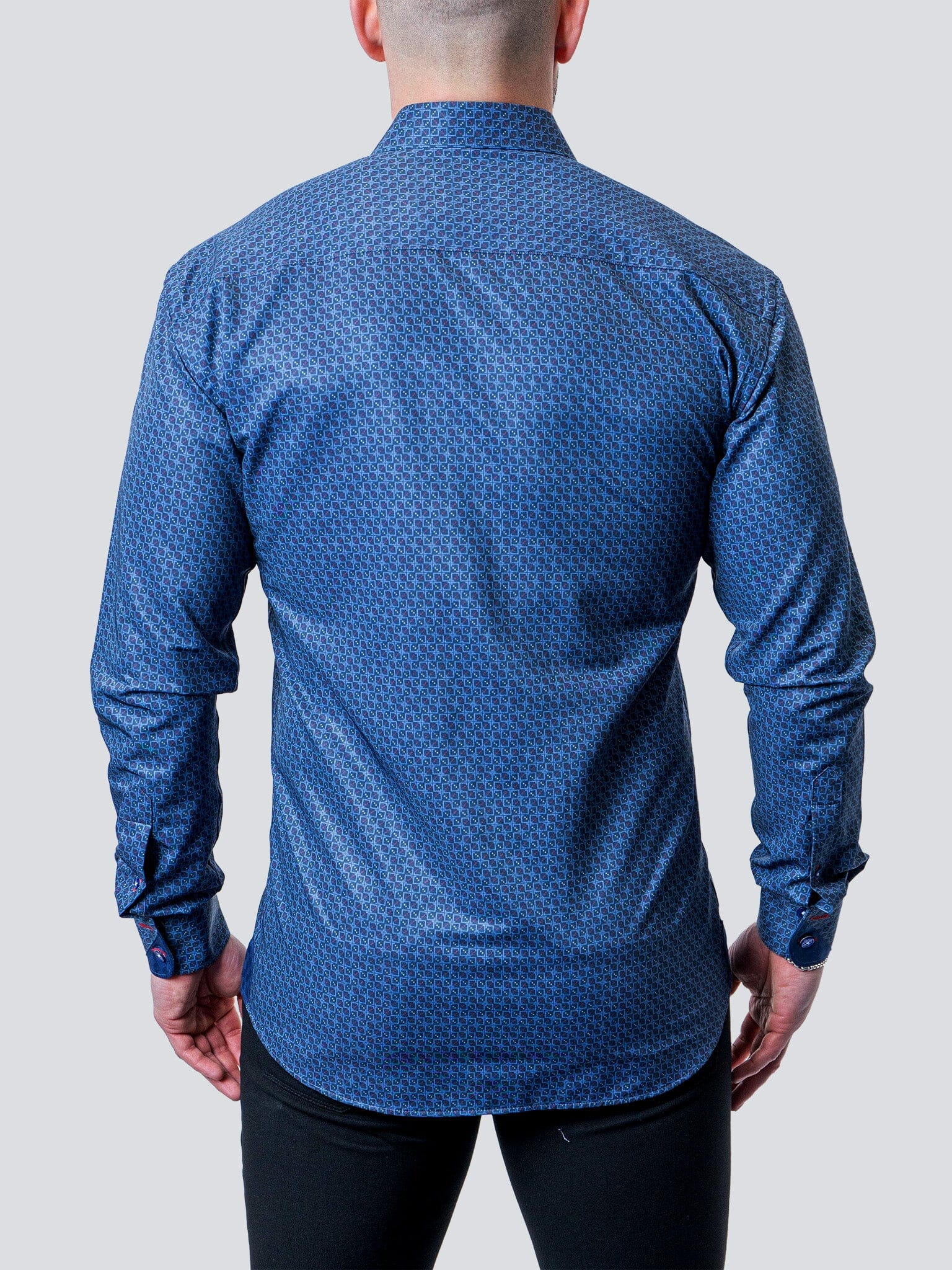 Eins Stretch MAZE GINGHAM BLUE
