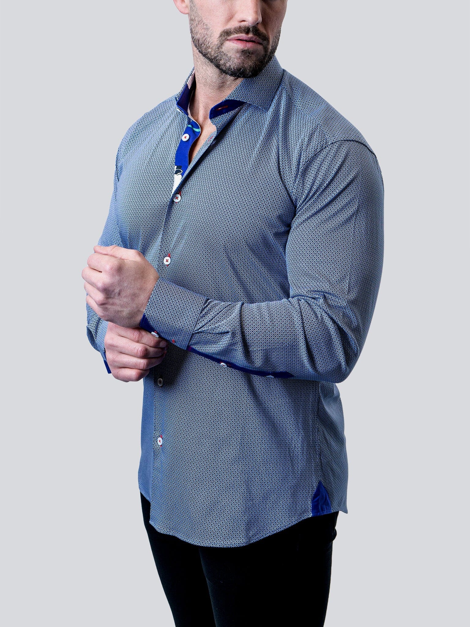 Eins Micro Cube Blue Shirt
