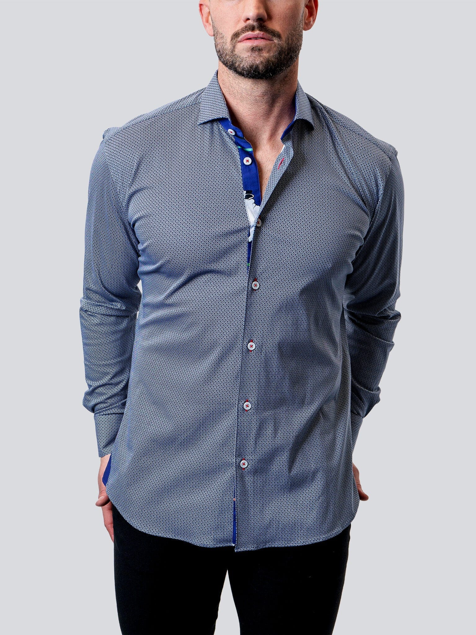 Eins Micro Cube Blue Shirt