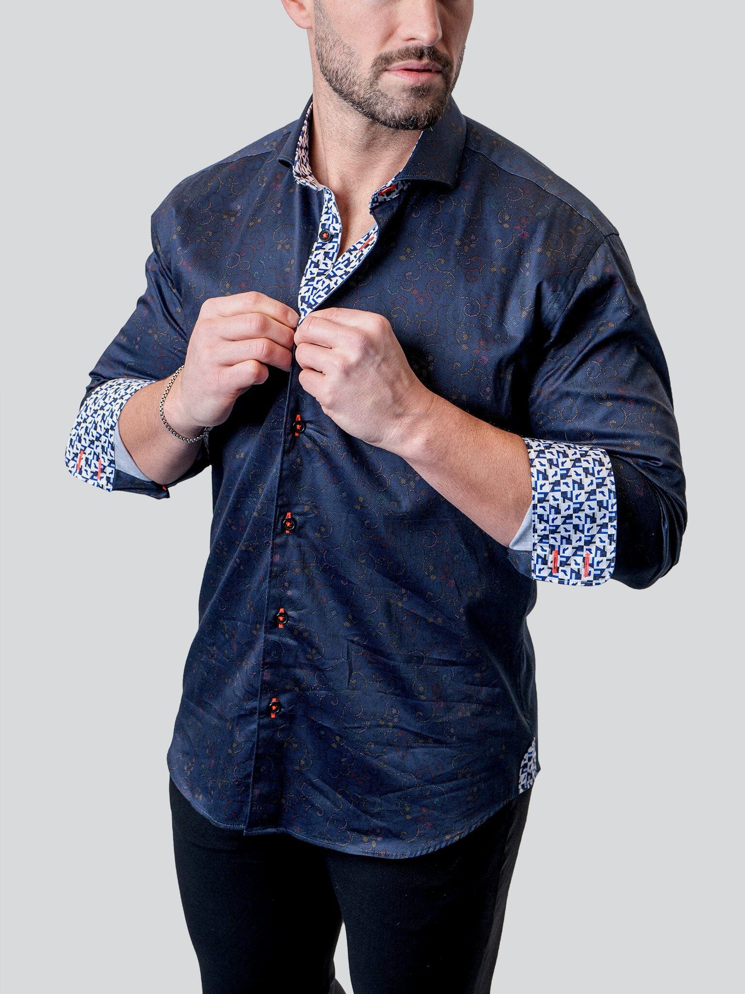 Eins Paisley Swirls Navy Shirt