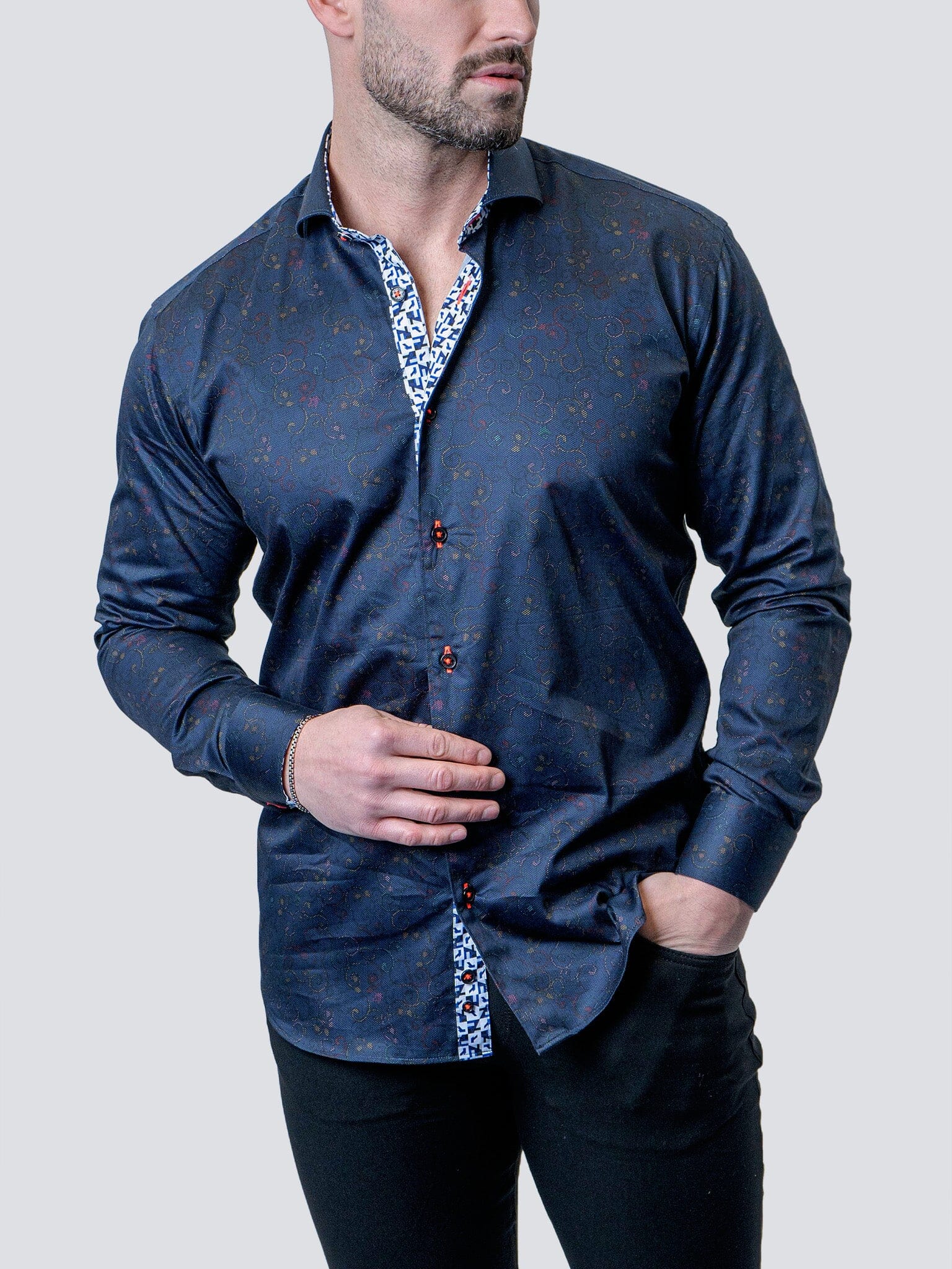 Eins Paisley Swirls Navy Shirt