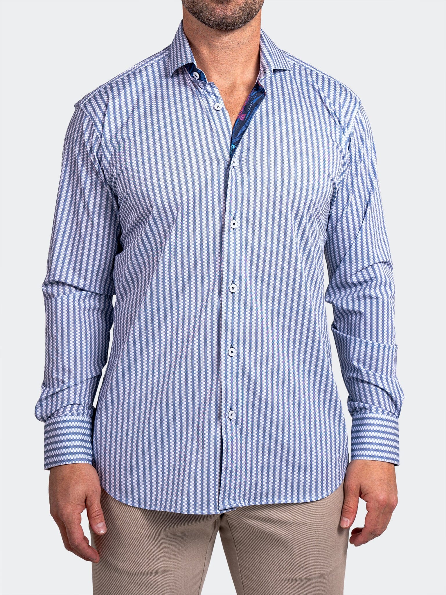 Eins Ascension Blue Stripe Shirt – Maceoo