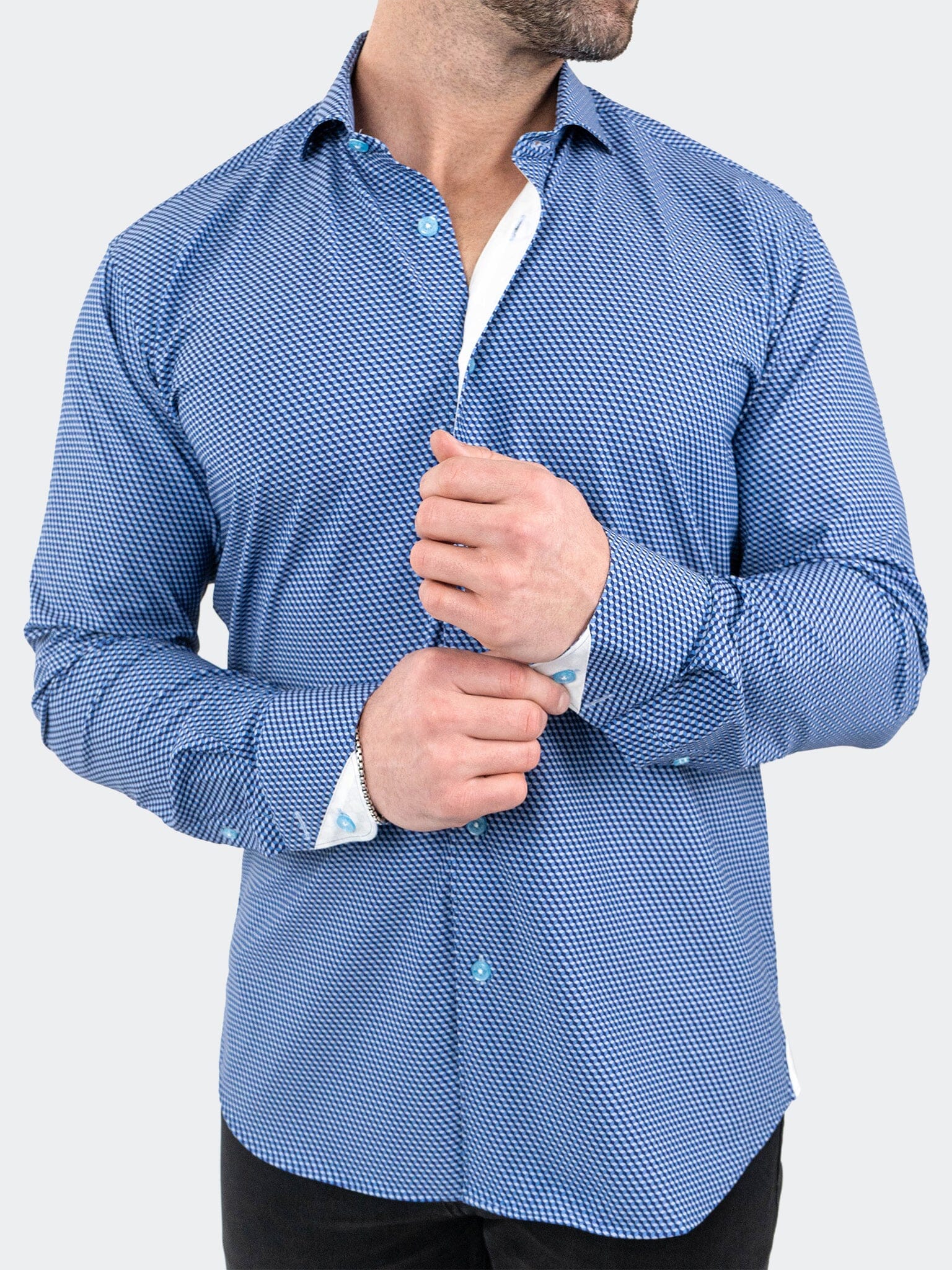 Eins StretchCubism Blue Shirt