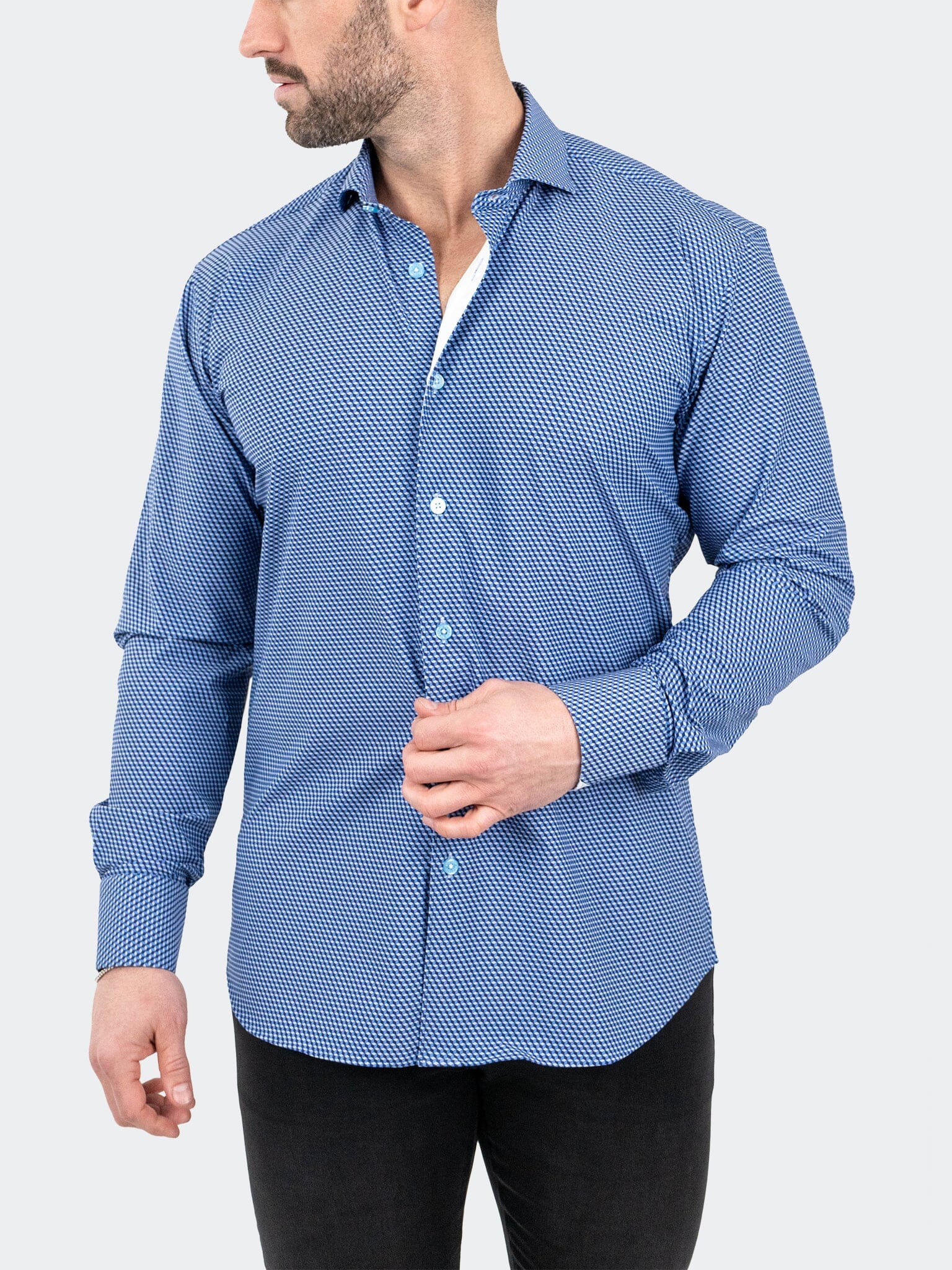 Eins StretchCubism Blue Shirt
