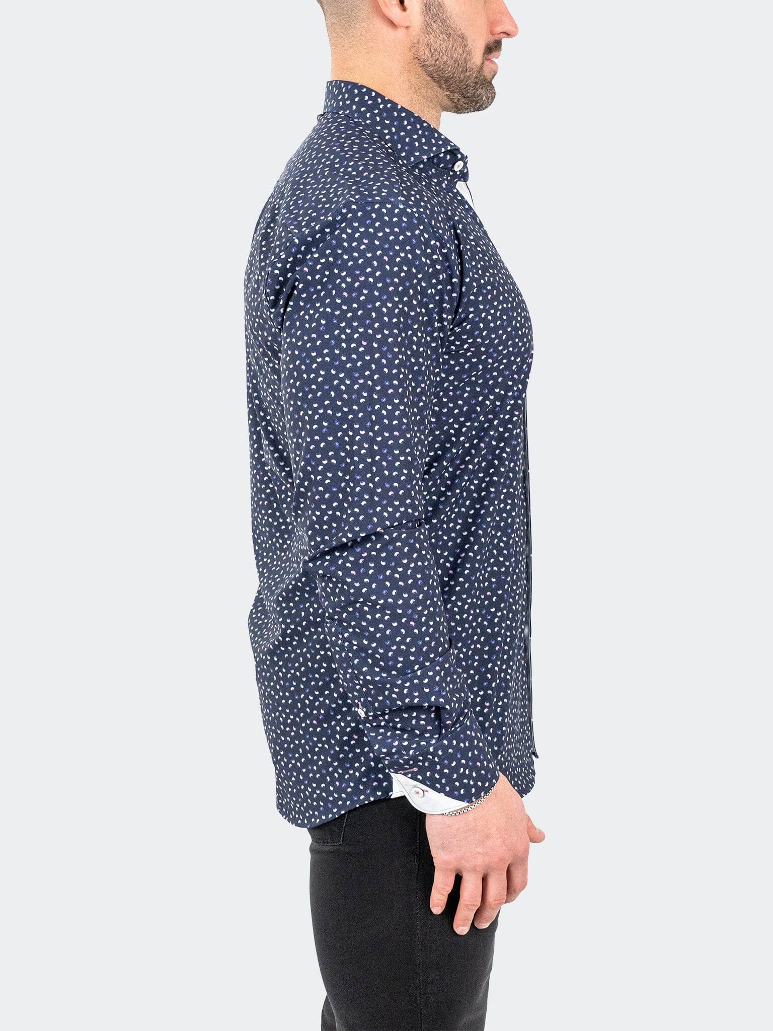 Eins MicroPaisley Navy Shirt