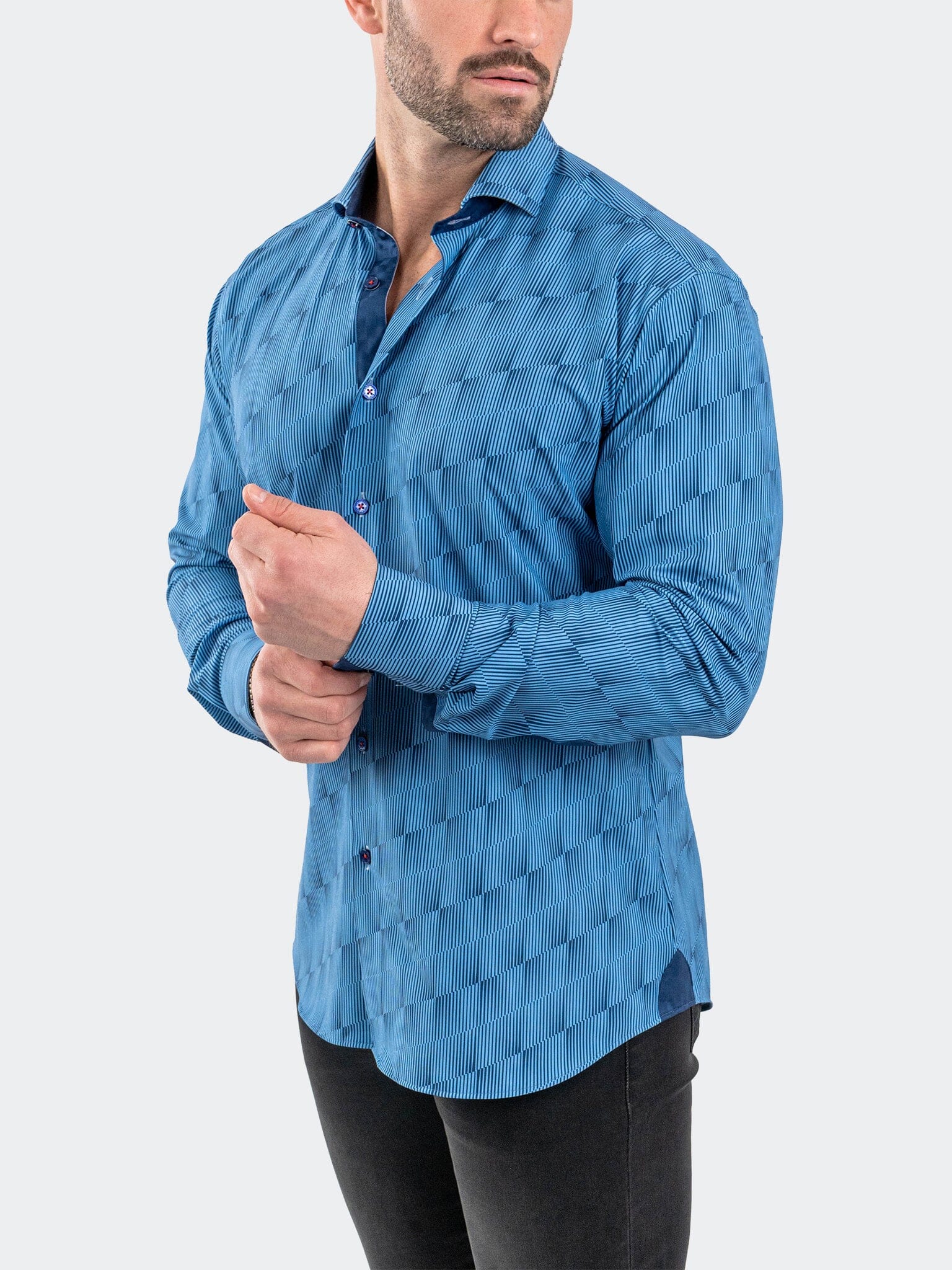 Eins StretchOptical Blue Shirt