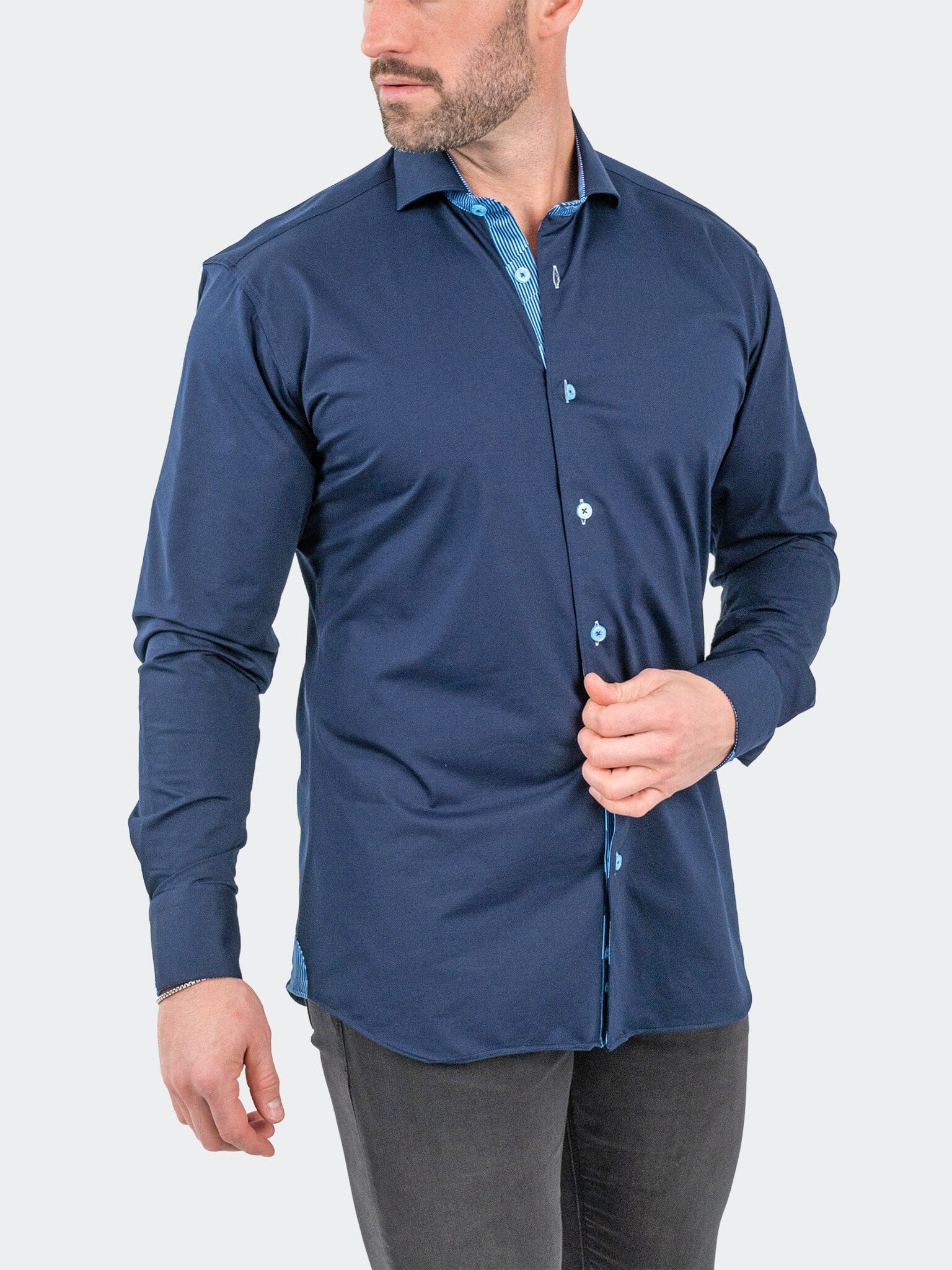 Eins StretchOptical Navy Shirt