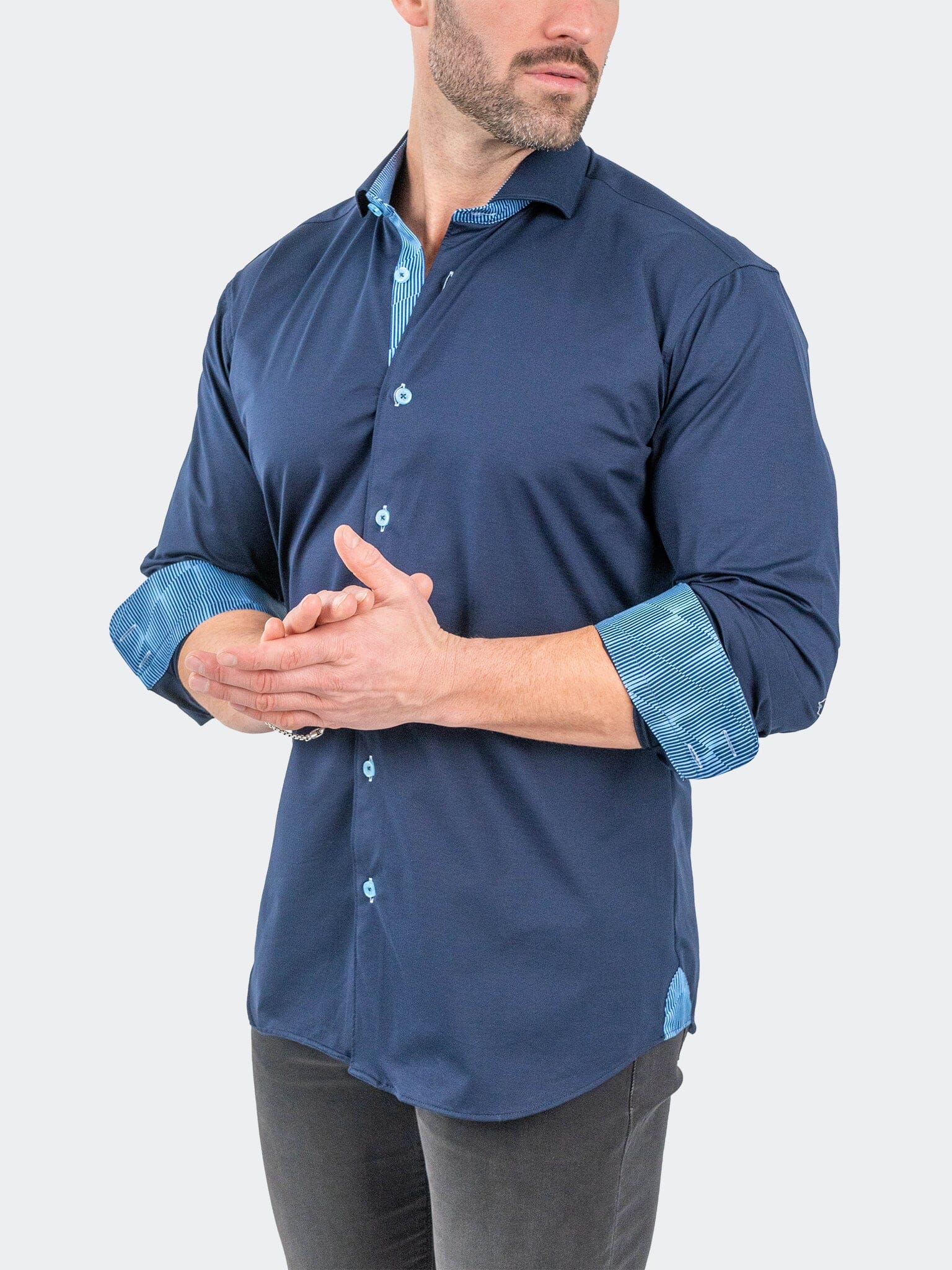 Eins StretchOptical Navy Shirt