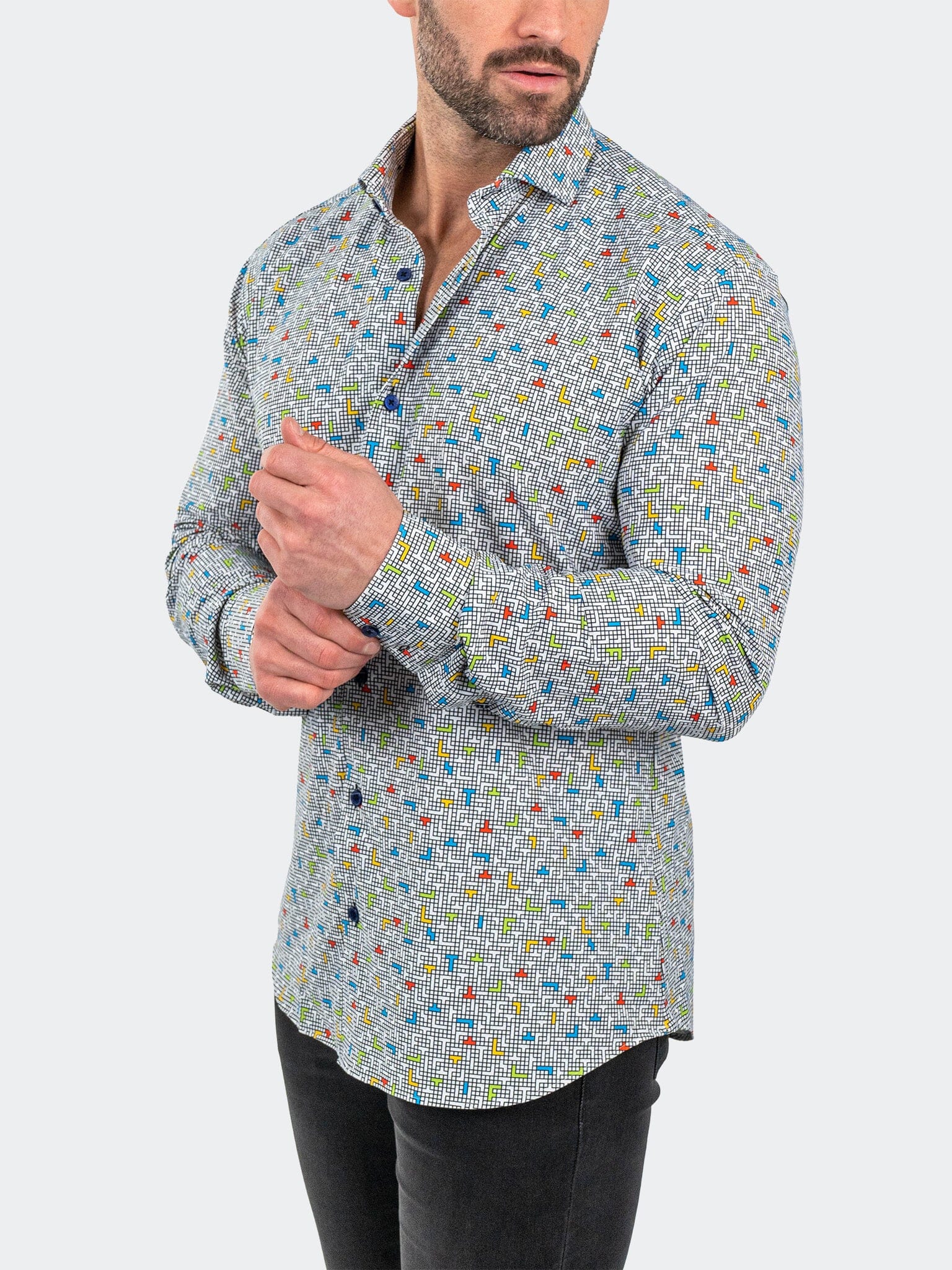 Eins StretchTetris White Shirt