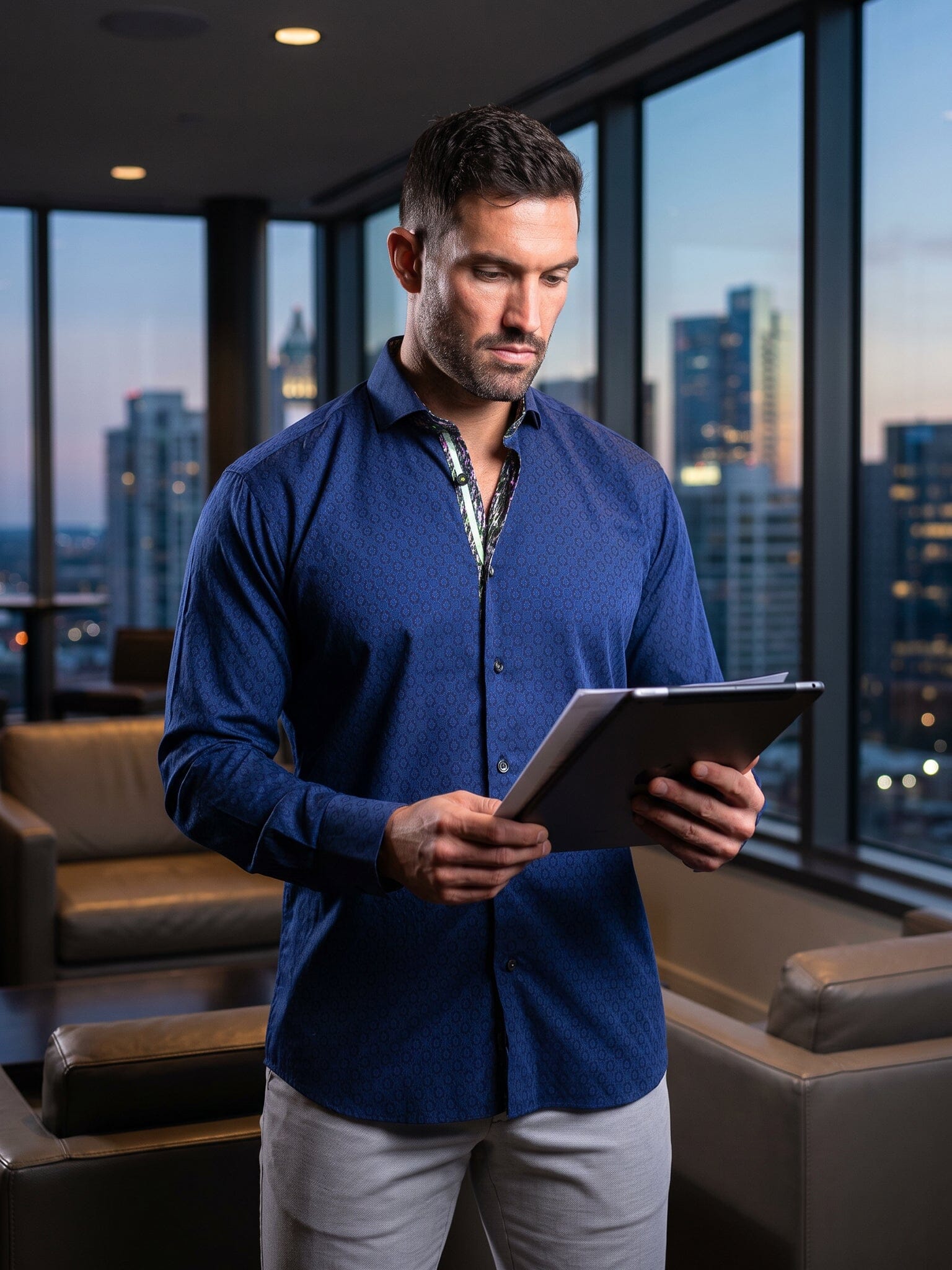Eins Ascension Navy Diamond Shirt