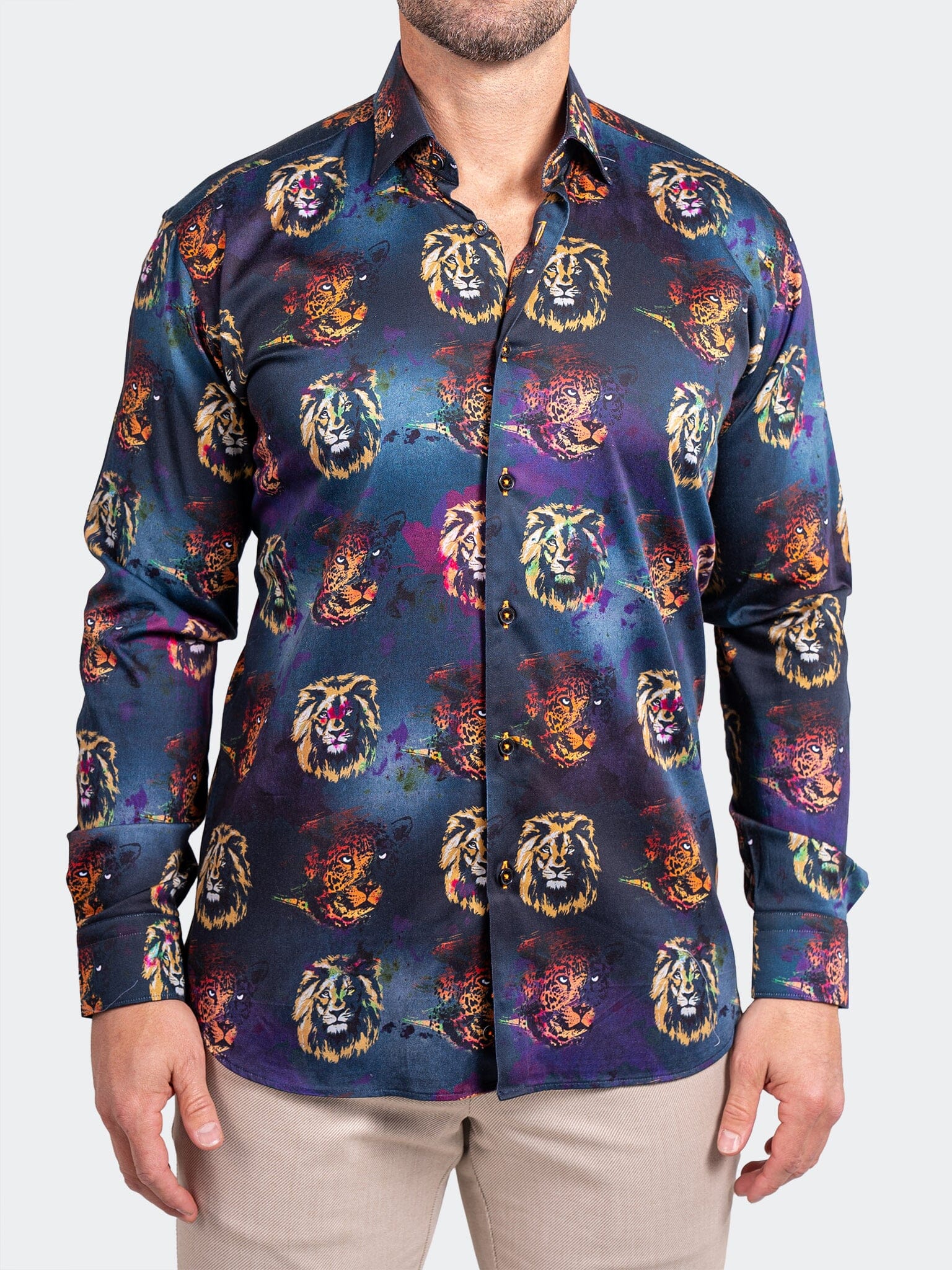 Fibonacci Neon Lion Black Shirt