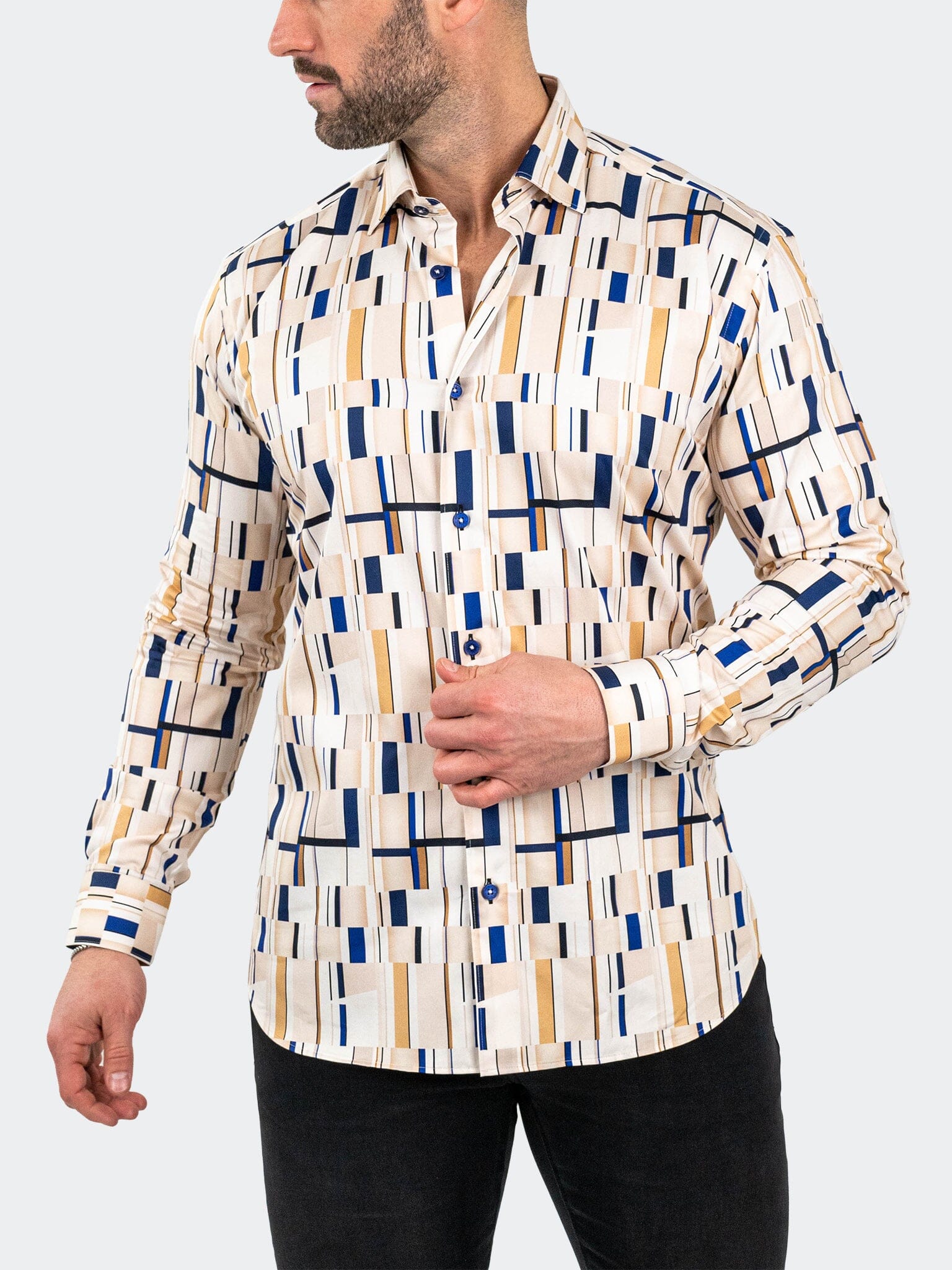 Fibonacci BlueBorder Brown Shirt