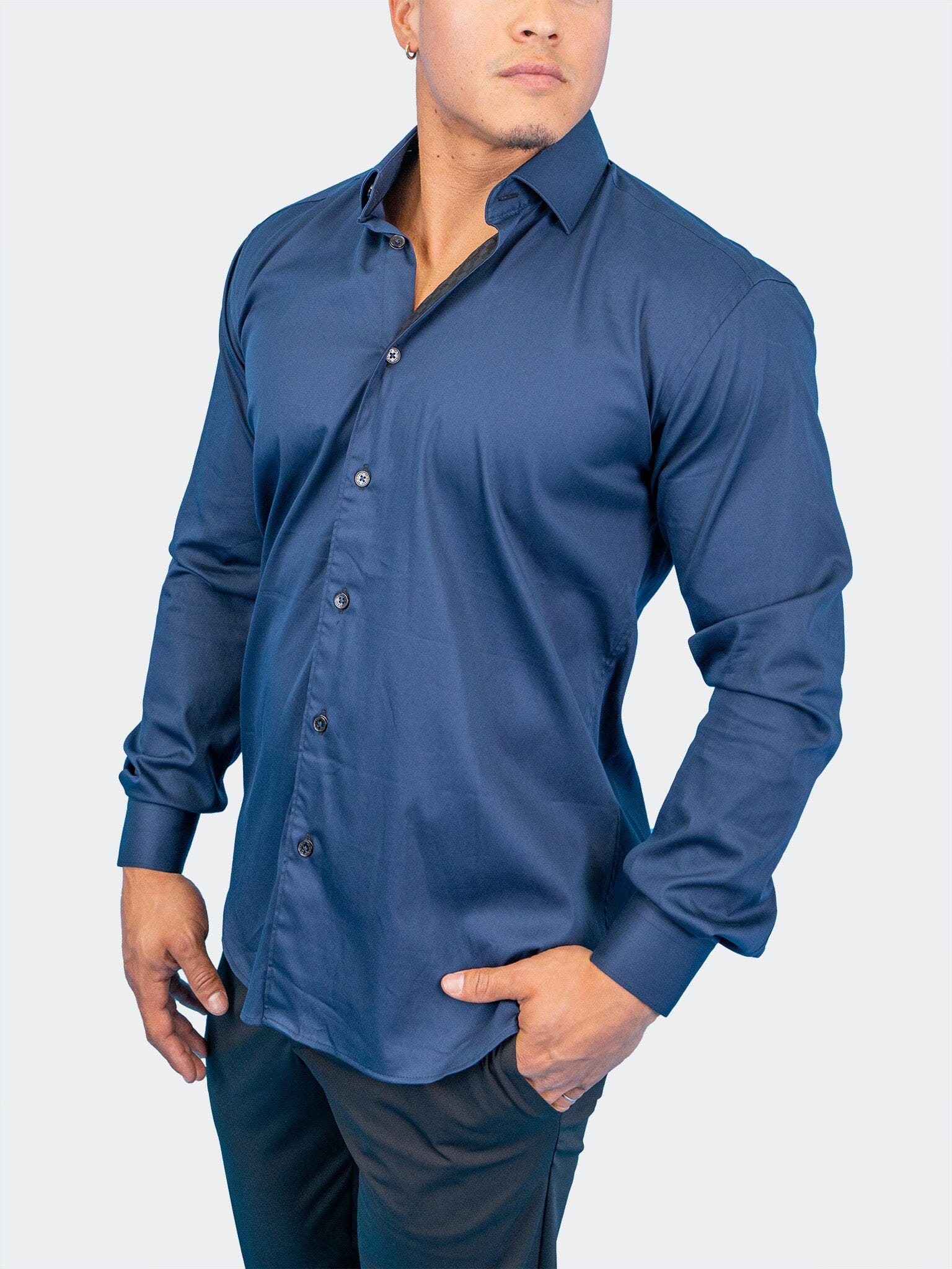 Fibonacci Dark Denim Blue Shirt