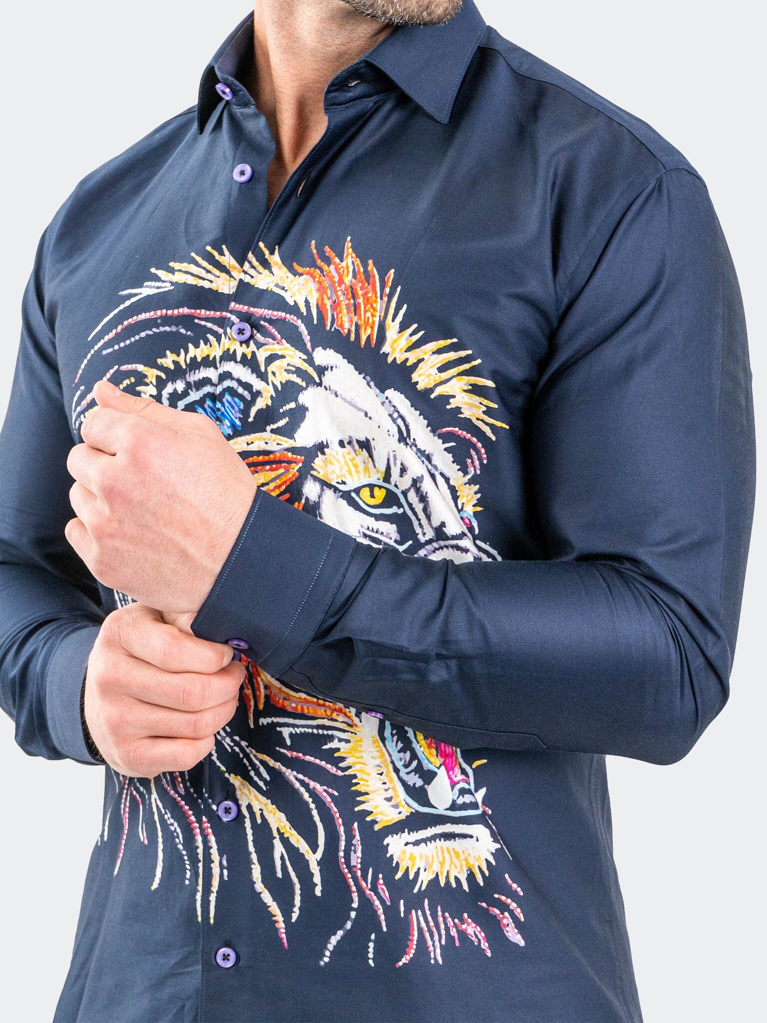 Fibonacci EmbroLion Navy Shirt
