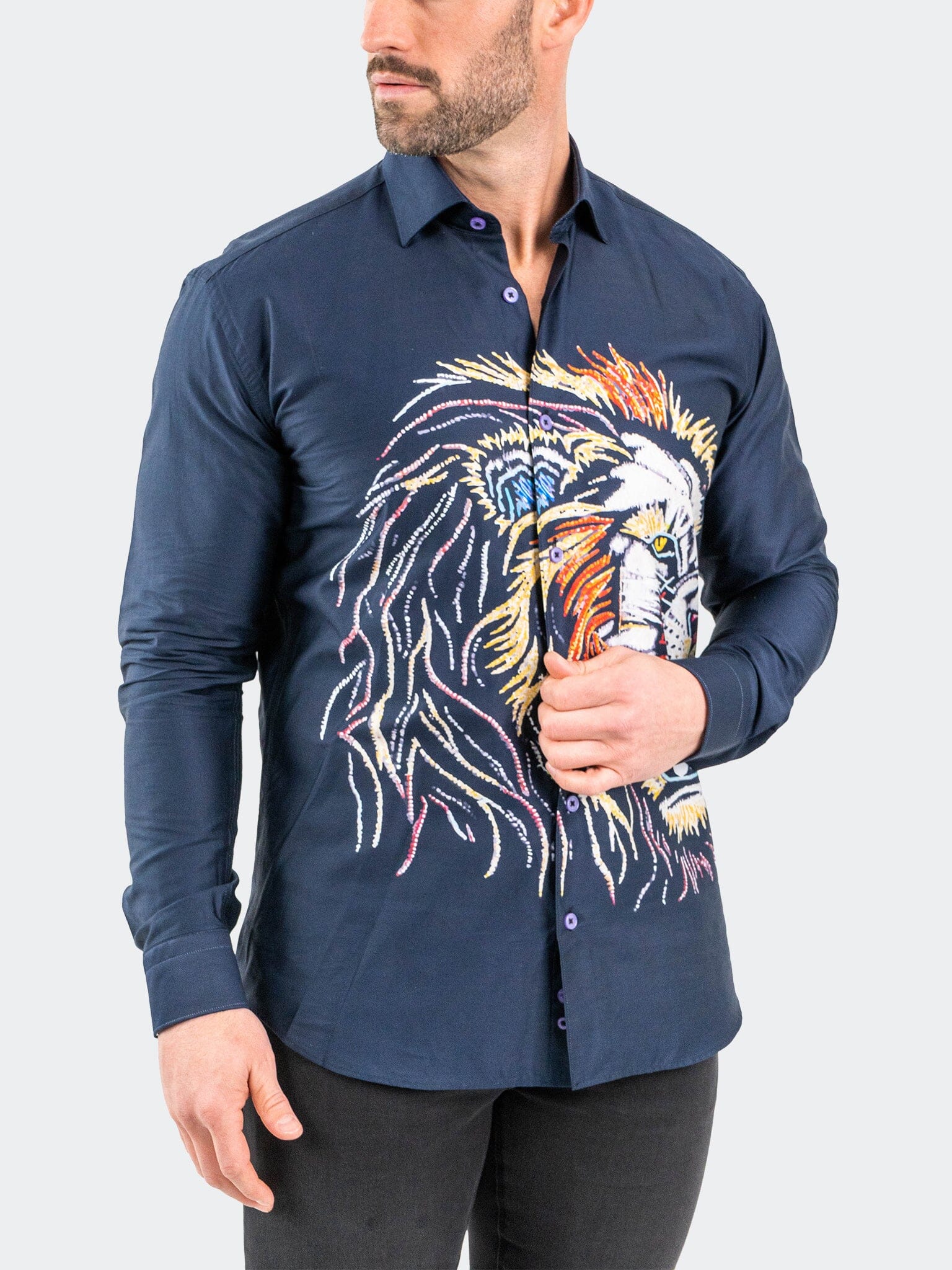 Fibonacci EmbroLion Navy Shirt