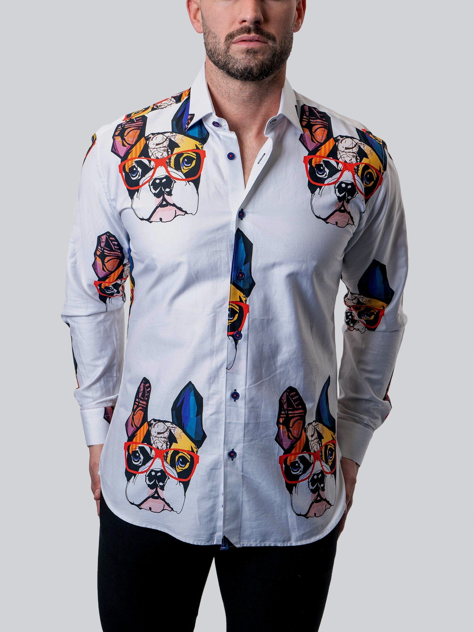Frenchie Frame White Shirt