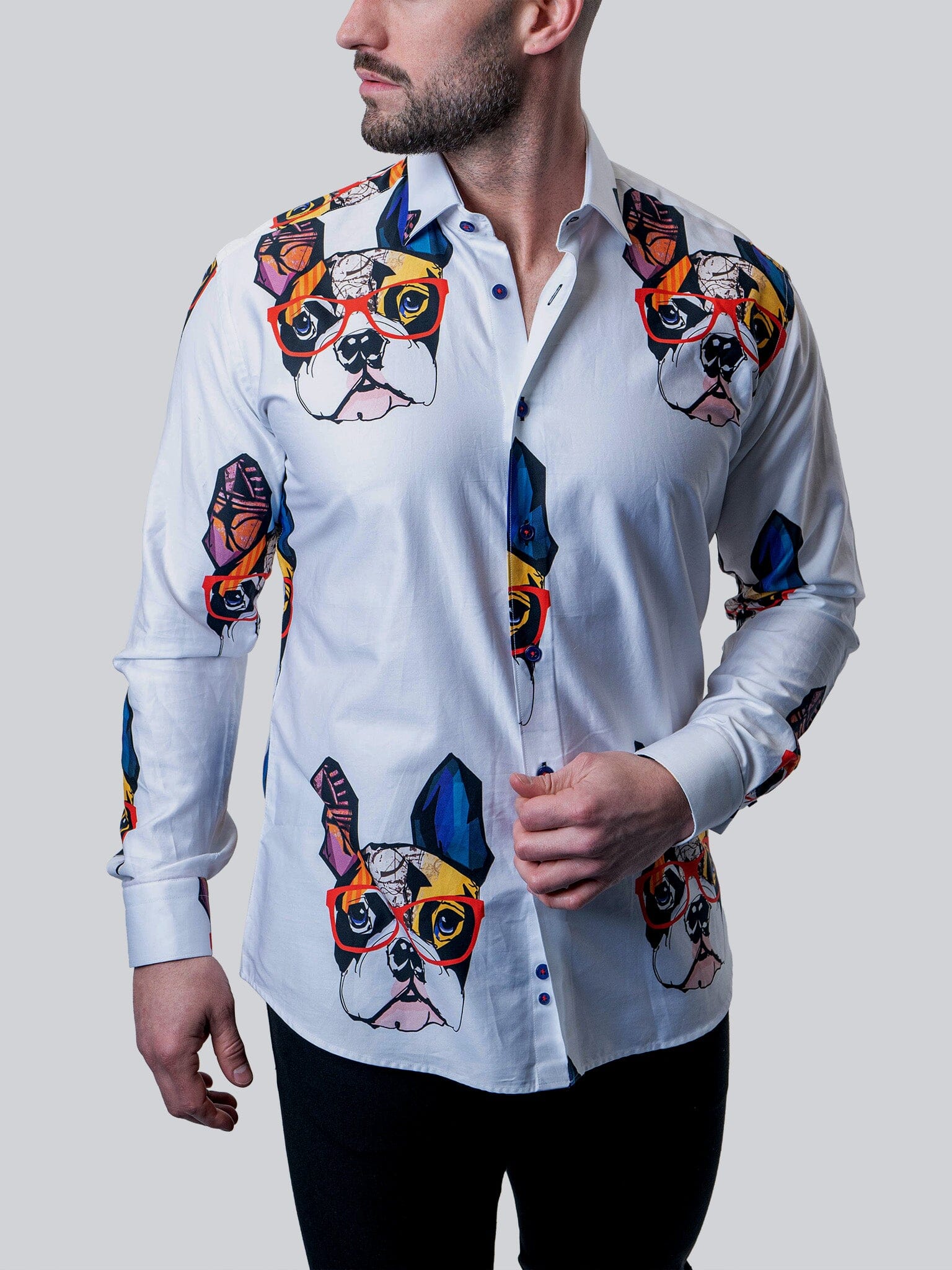 Frenchie Frame White Shirt