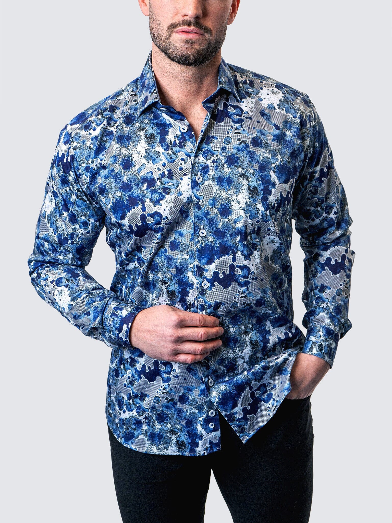 Fibonacci Oil Spill Blue Shirt