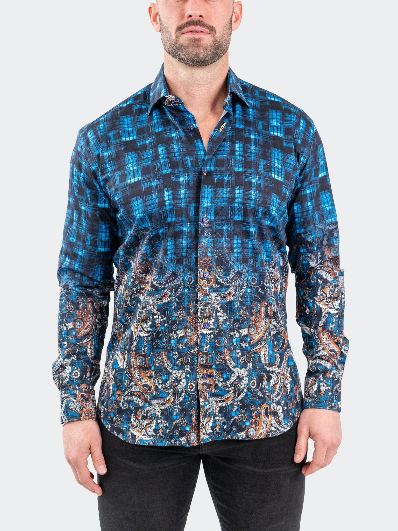 Fibonacci PaisleyCheck Blue
