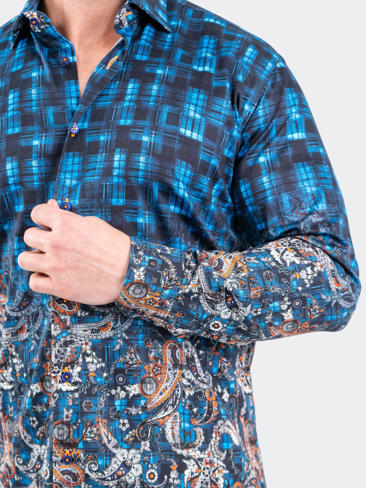 Fibonacci PaisleyCheck Blue