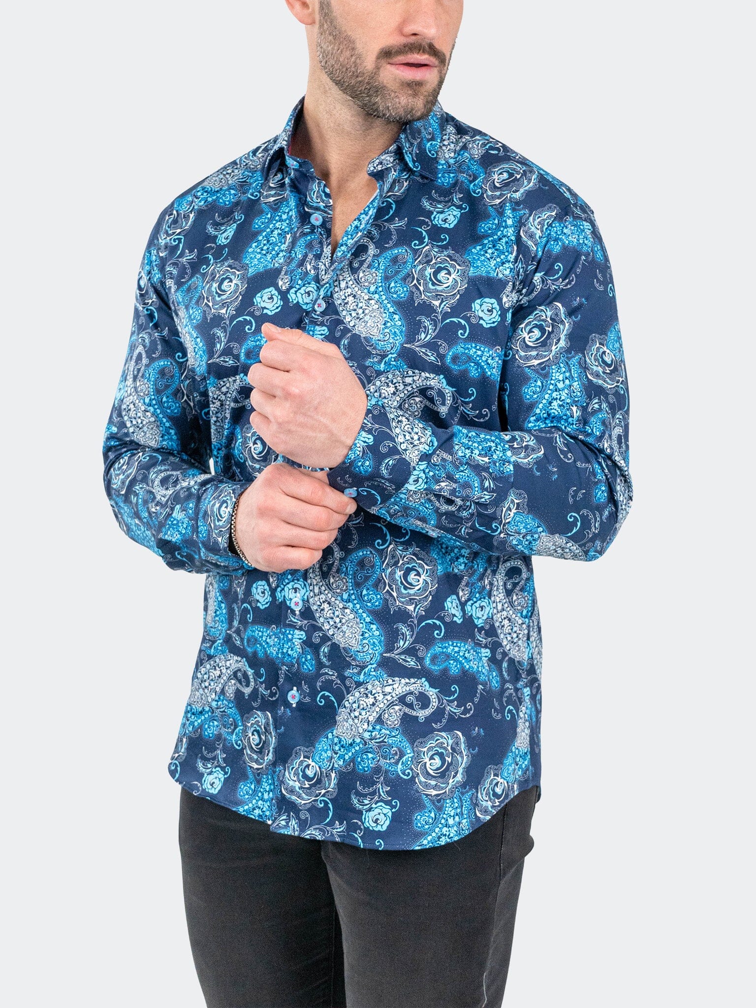 Fibonacci PaisleySky Navy