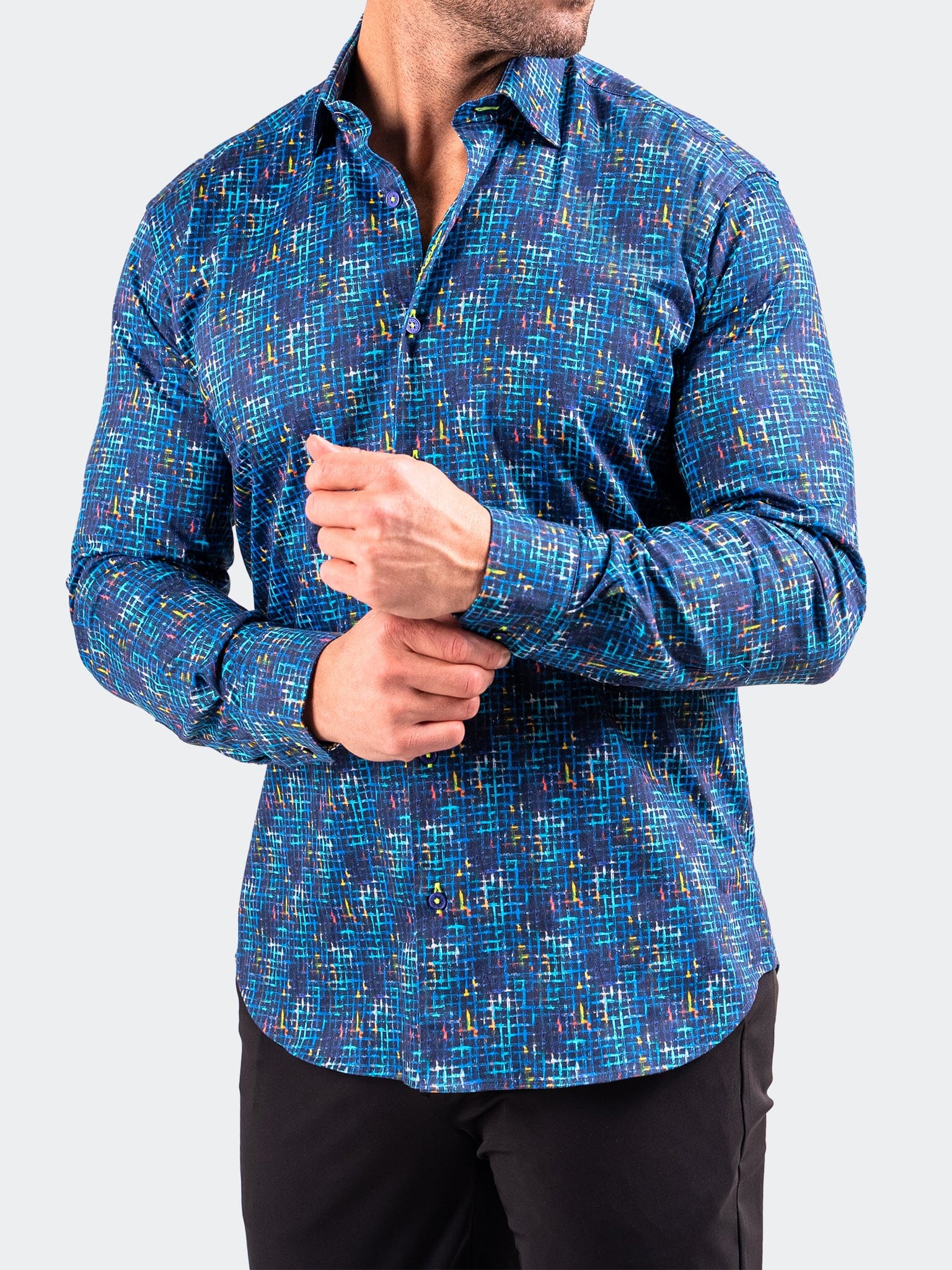 Vibrant Crosshatch Fibonacci Shirt