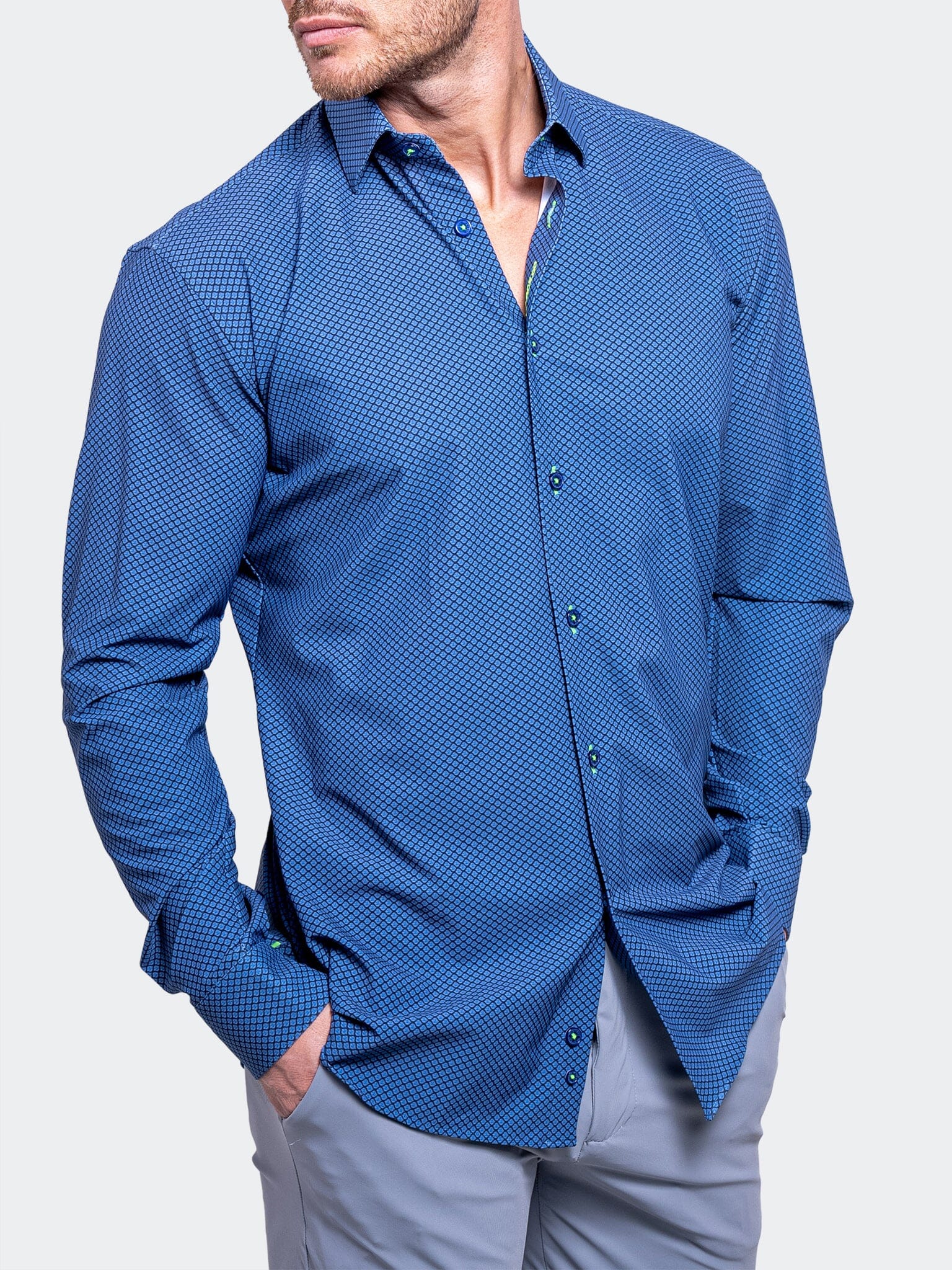 Fibonacci Microdot Blue Shirt