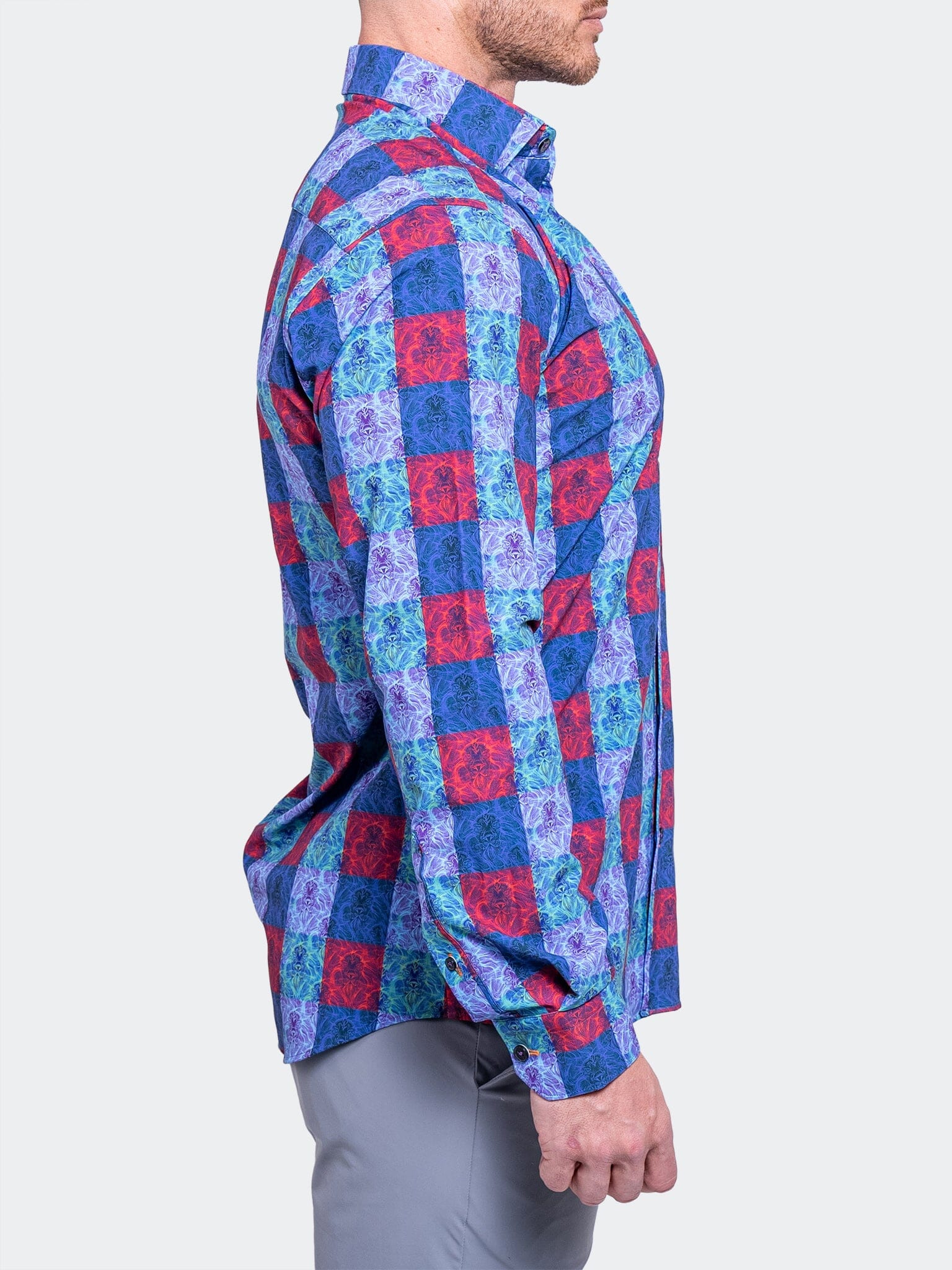 Fibonacci Bold Check Satin Shirt
