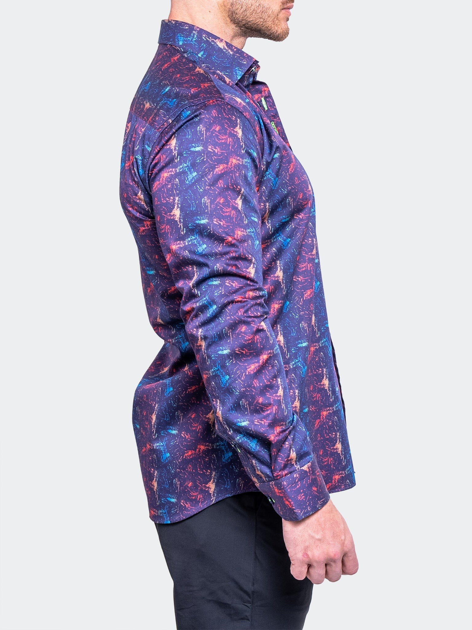 Fibonacci Navy Abstract Stretch Shirt