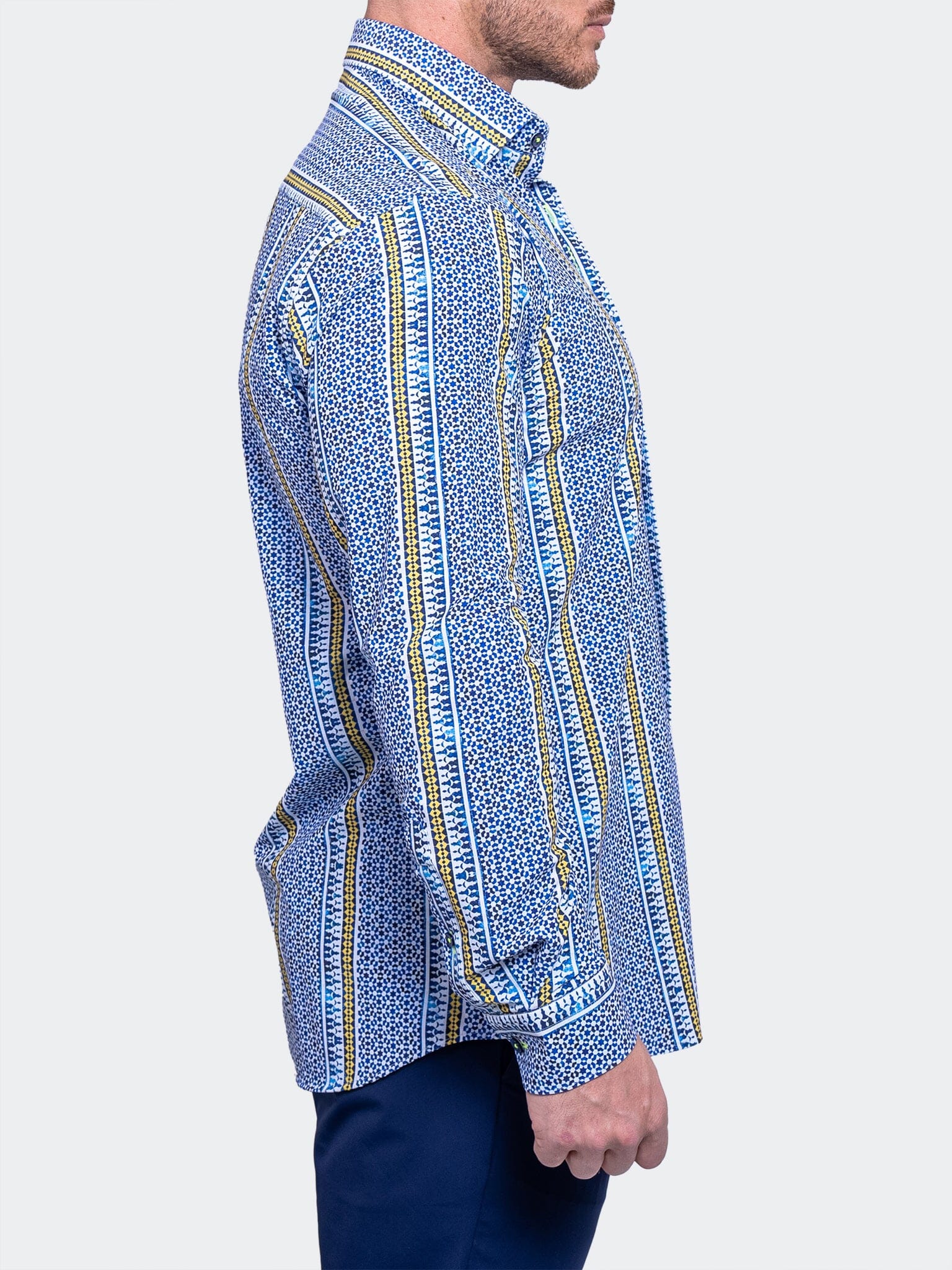 Blue Gold Stripe Fibonacci Shirt