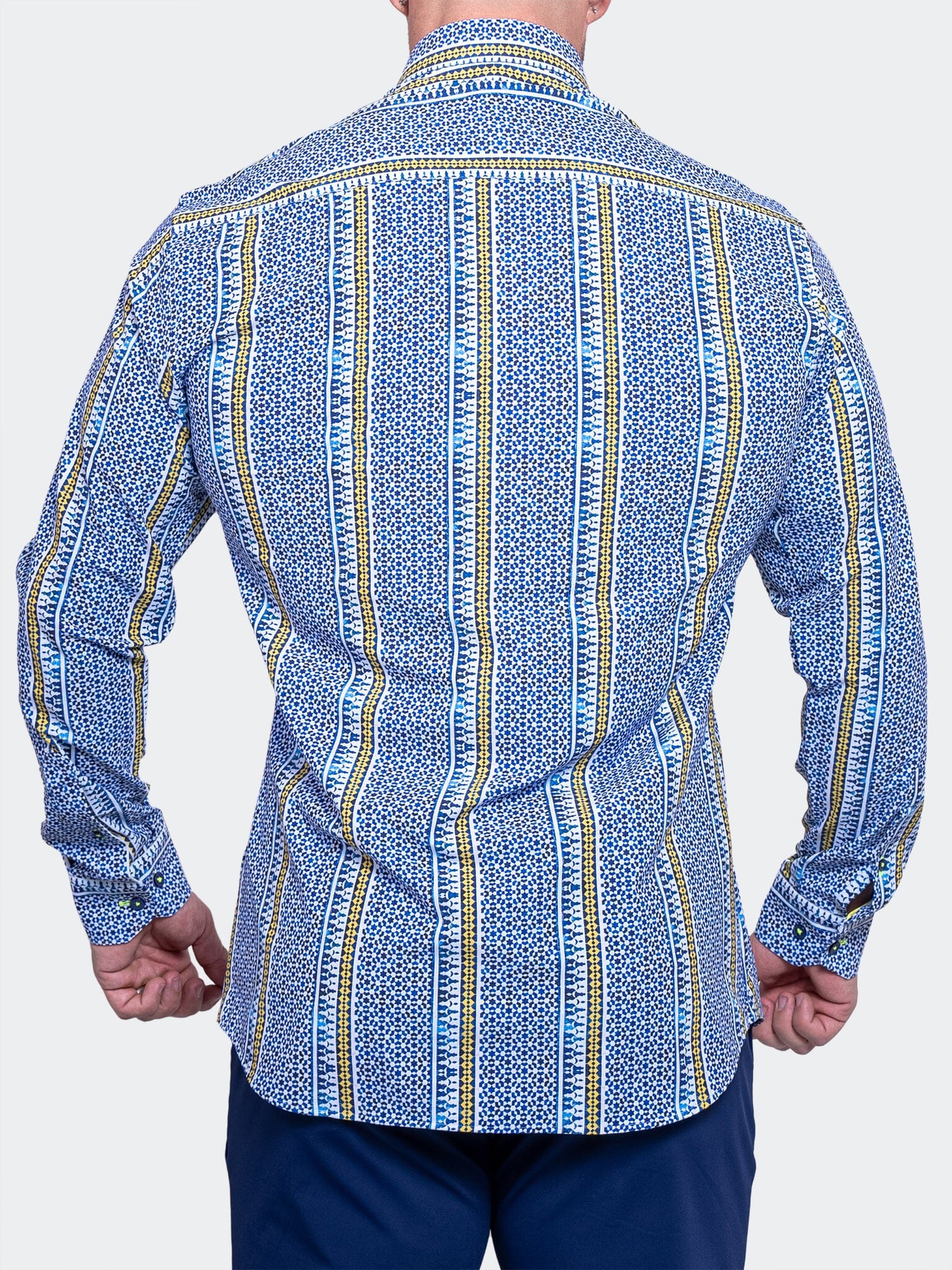 Blue Gold Stripe Fibonacci Shirt