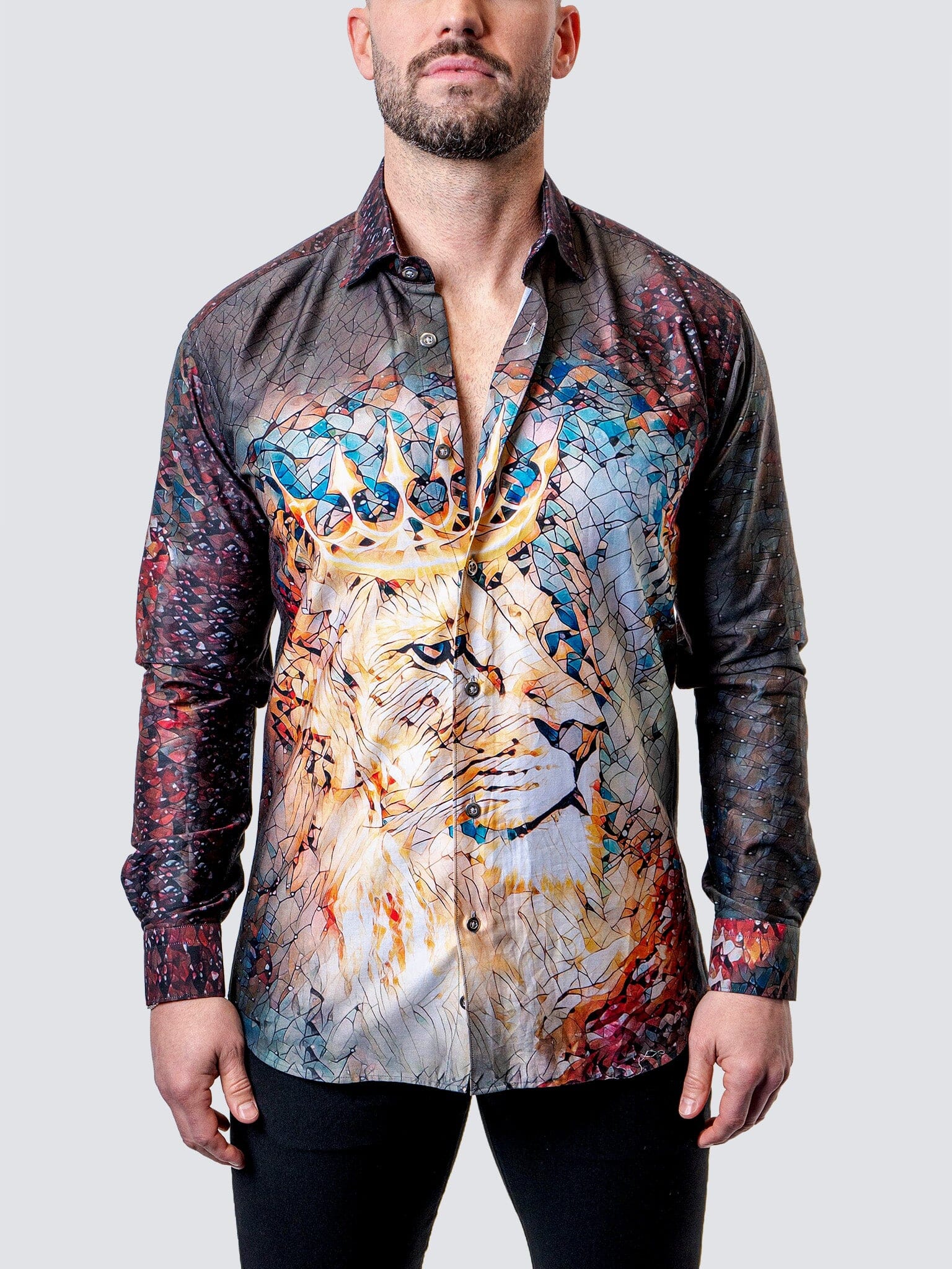 maceoo dress shirts Fibonacci Royal Lion BLK